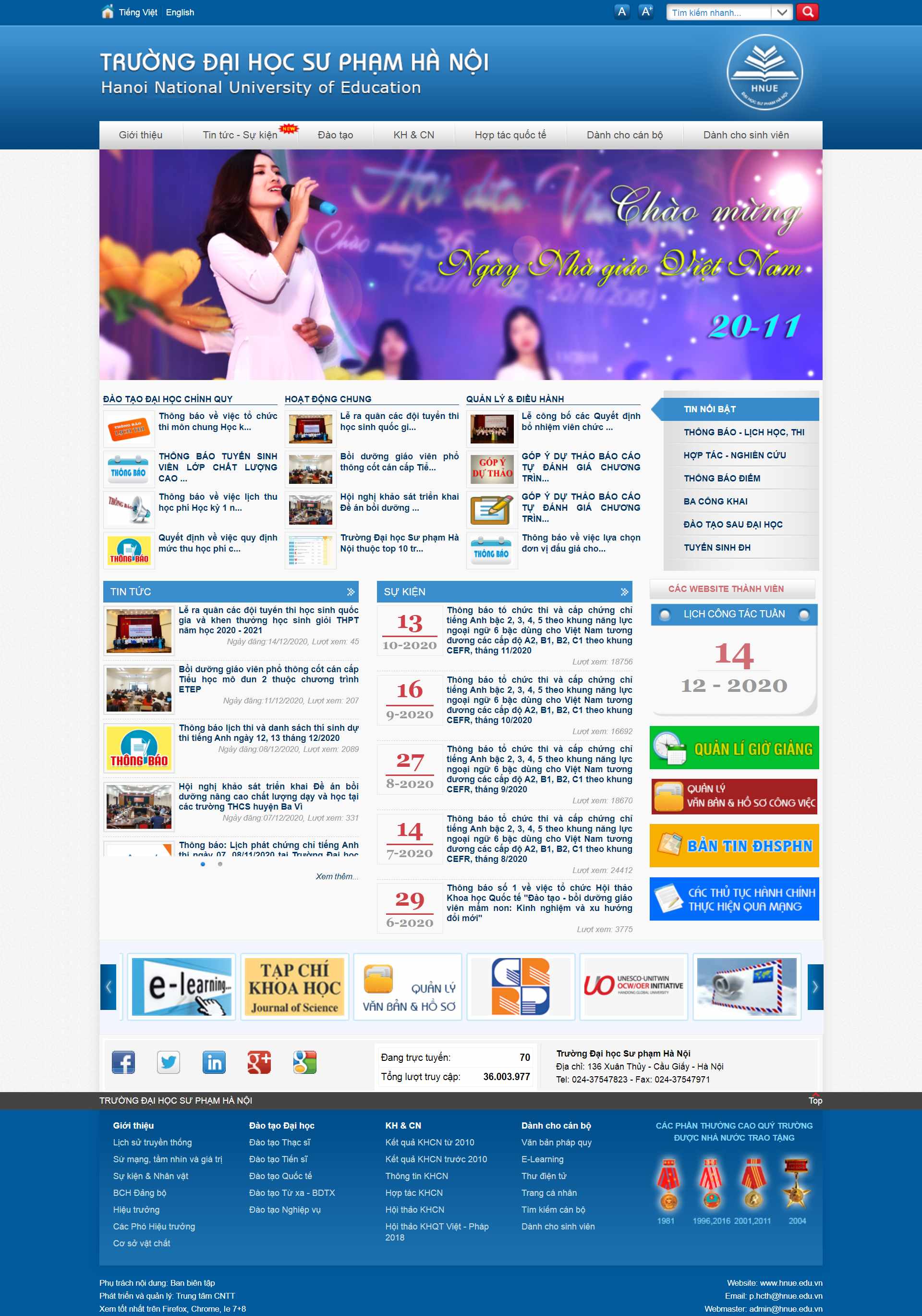 Thiết kế Website web trường đại học - hnueeduvn