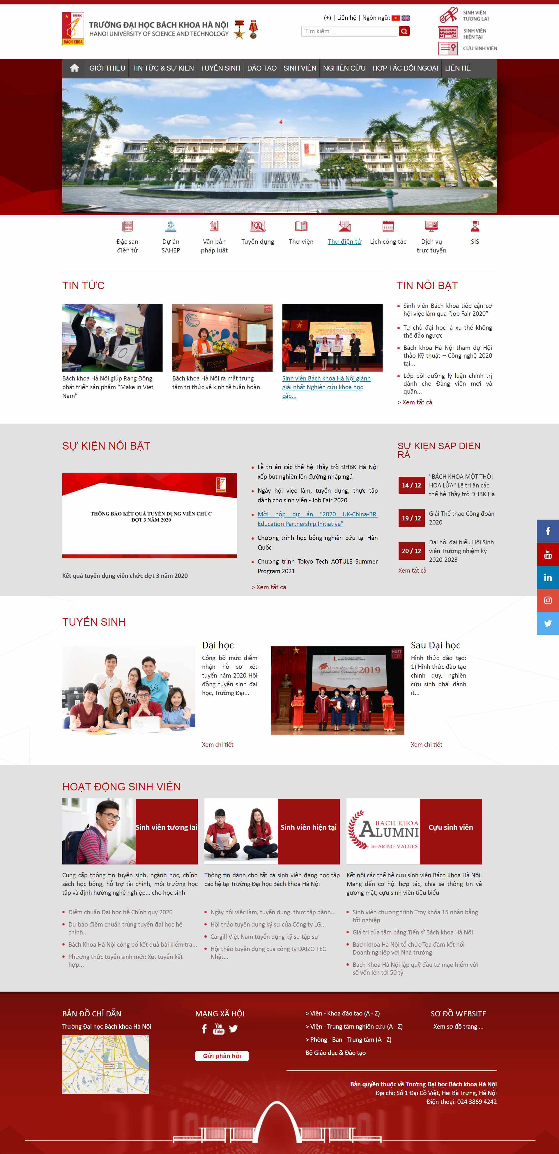 Thiết kế Website web trường đại học - wwwhusteduvn