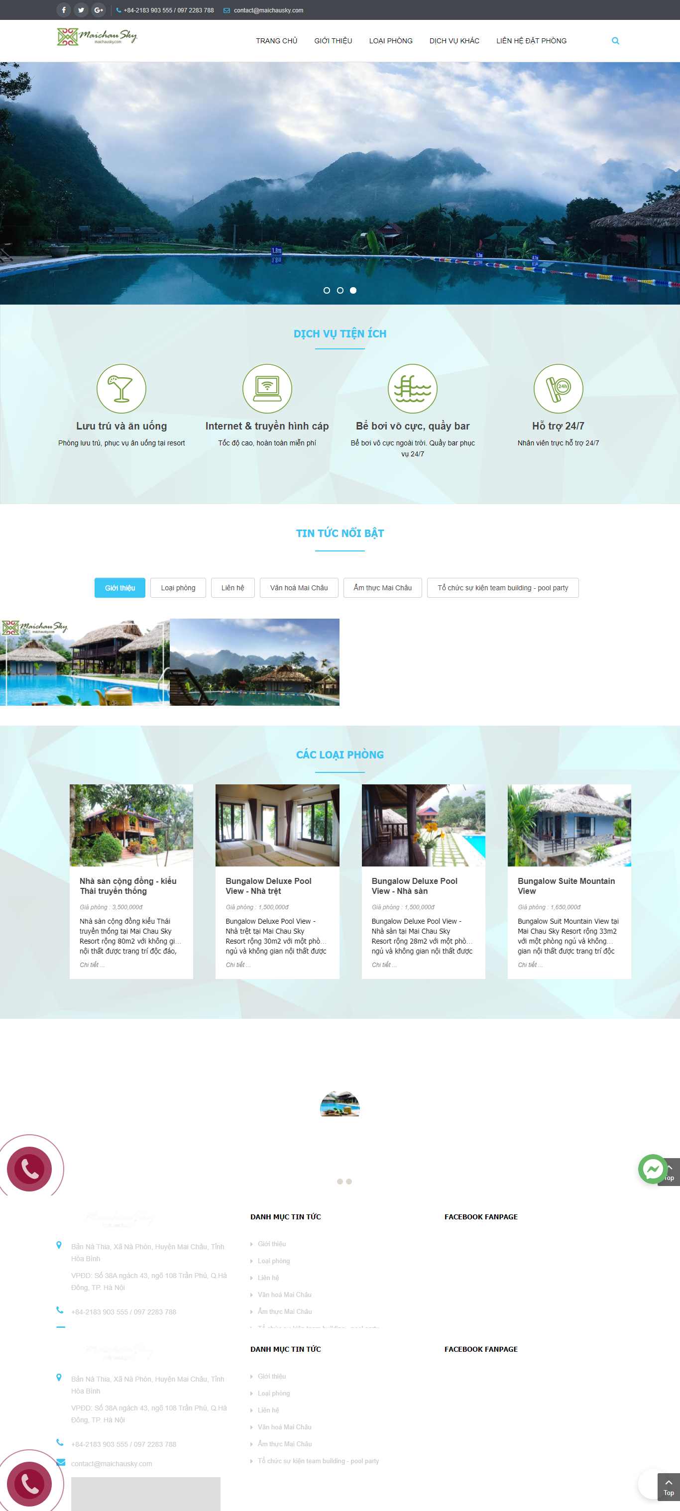 Thiết kế Website Web Nghỉ dưỡng Resort - maichauskycom