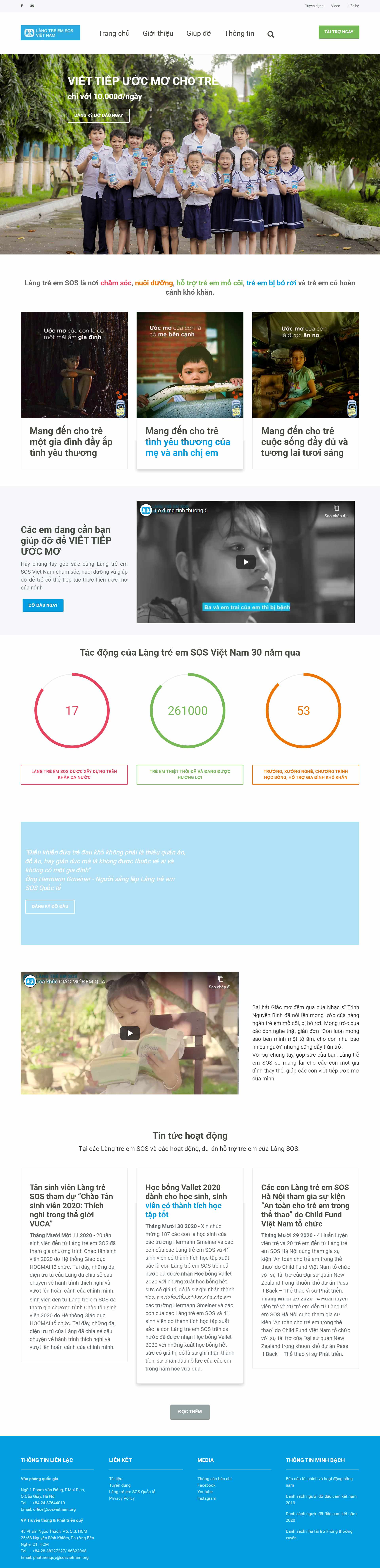 Thiết kế Website Web Từ thiện Chùa Chiền - sosvietnamorg