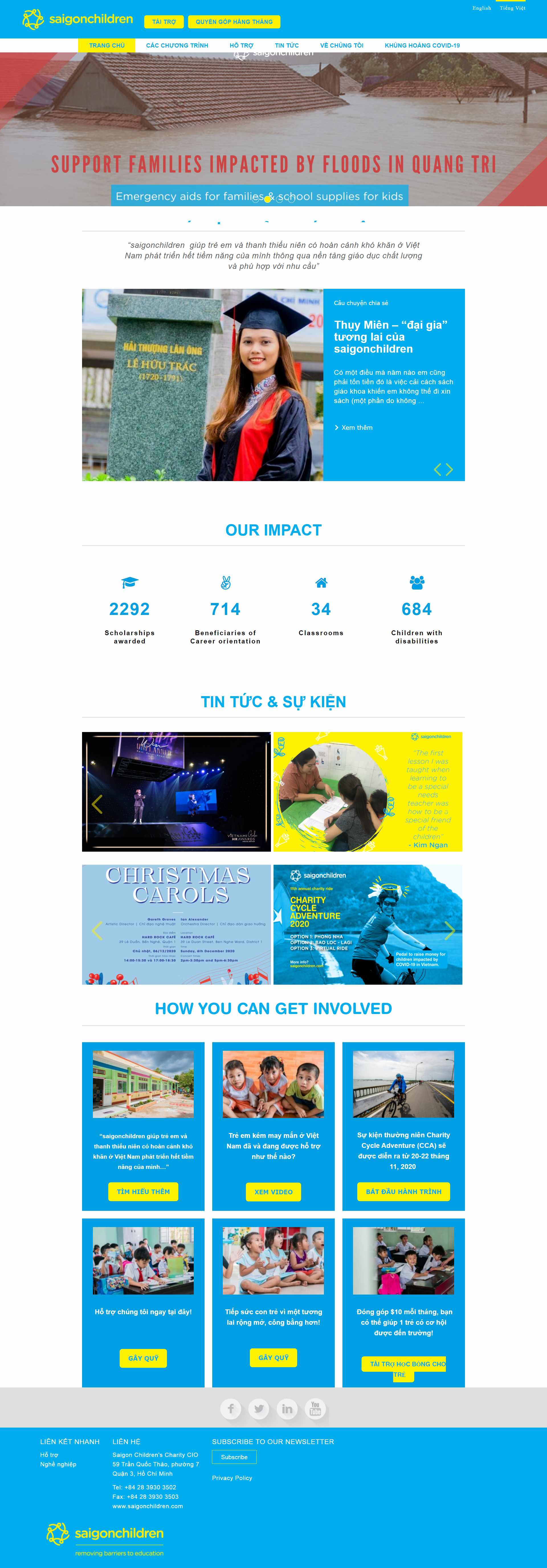 Thiết kế Website Web Từ thiện Chùa Chiền - wwwsaigonchildrencom