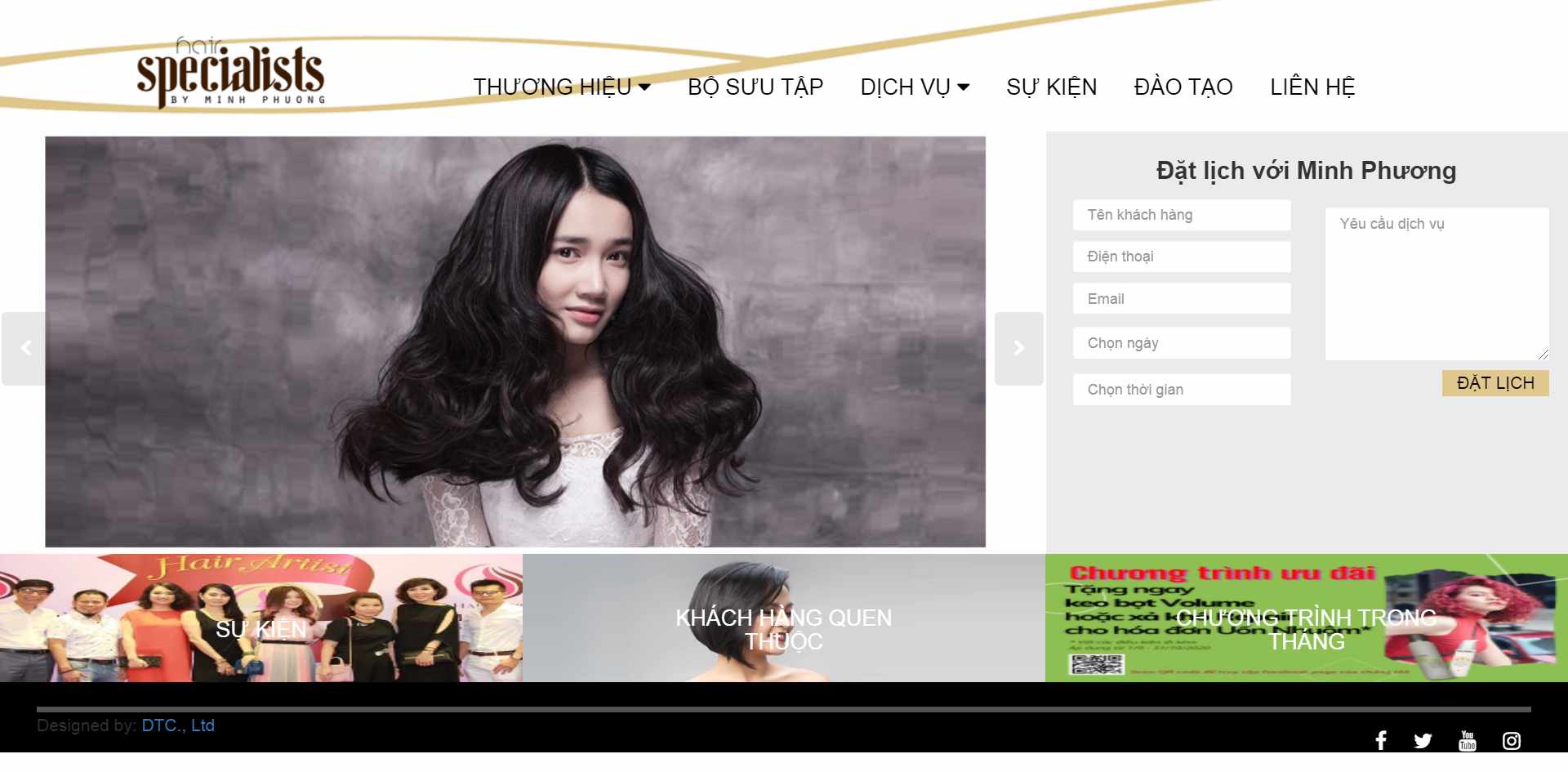 Thiết kế Website Web hiệu cắt tóc hair salon - minhphuongnetvn