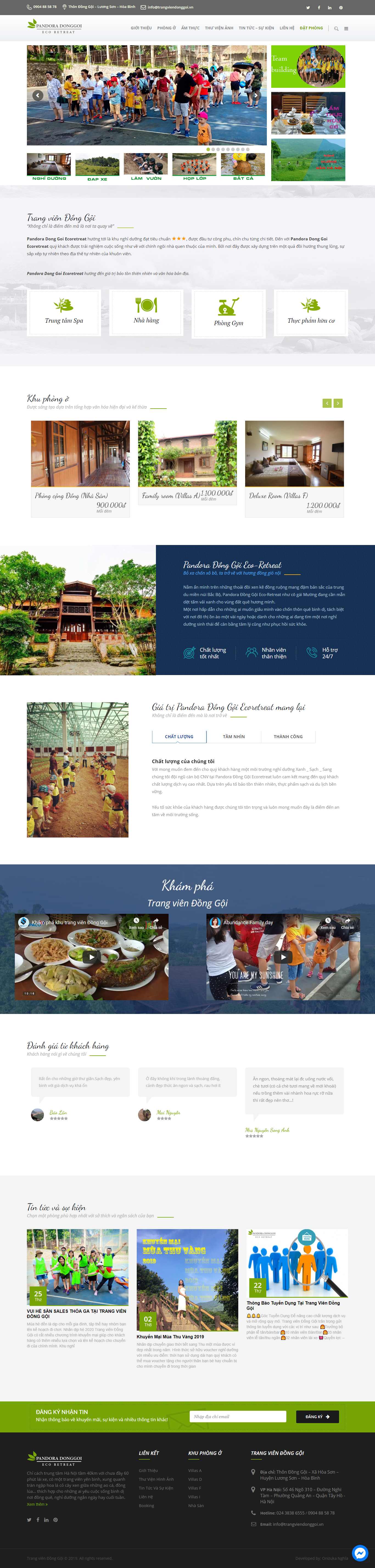Thiết kế Website Web Nghỉ dưỡng Resort - trangviendonggoivn