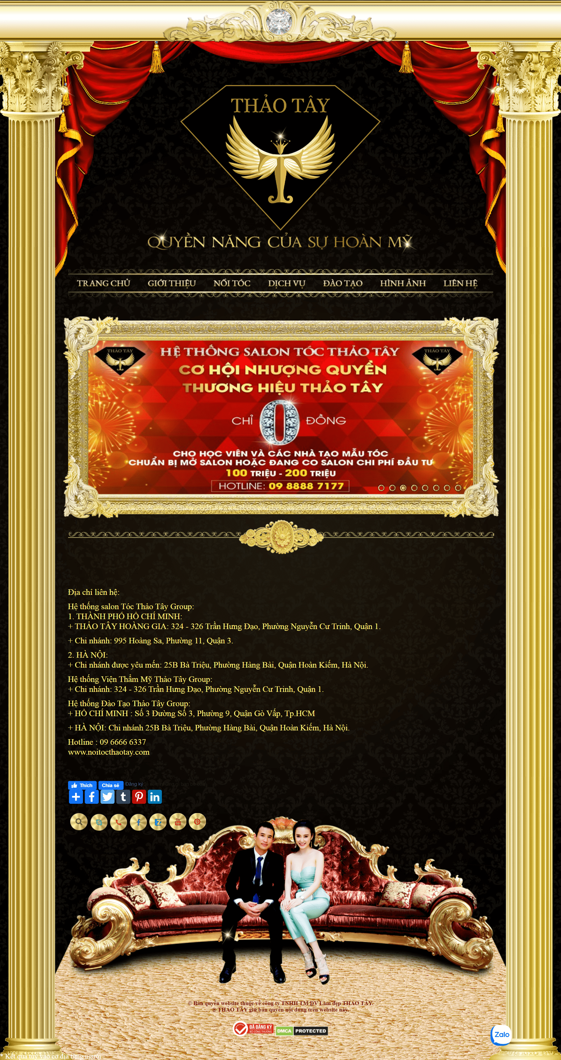 Thiết kế Website Web hiệu cắt tóc hair salon - wwwnoitocthaotaycom