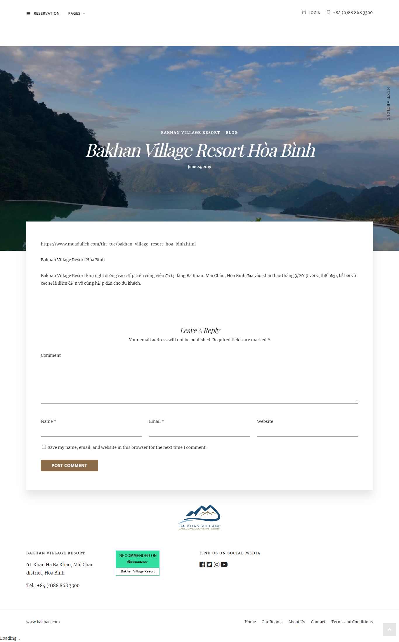 Thiết kế Website Web Nghỉ dưỡng Resort - wwwbakhancom