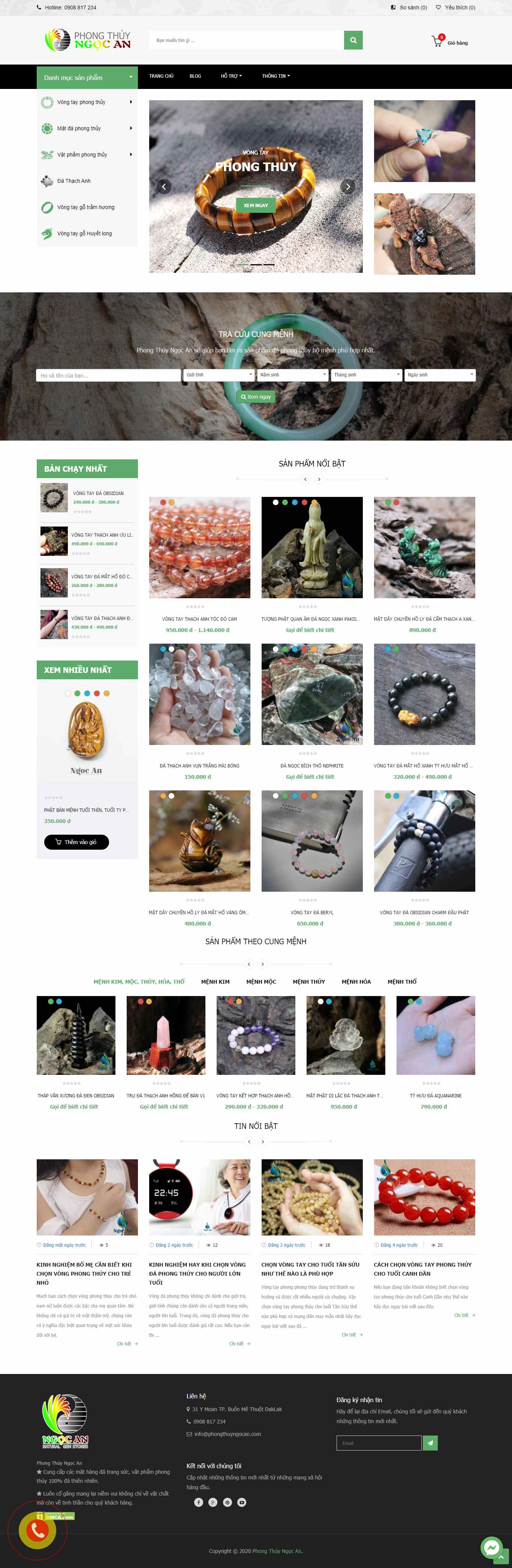 Thiết kế Website web đá phong thủy - phongthuyngocancom