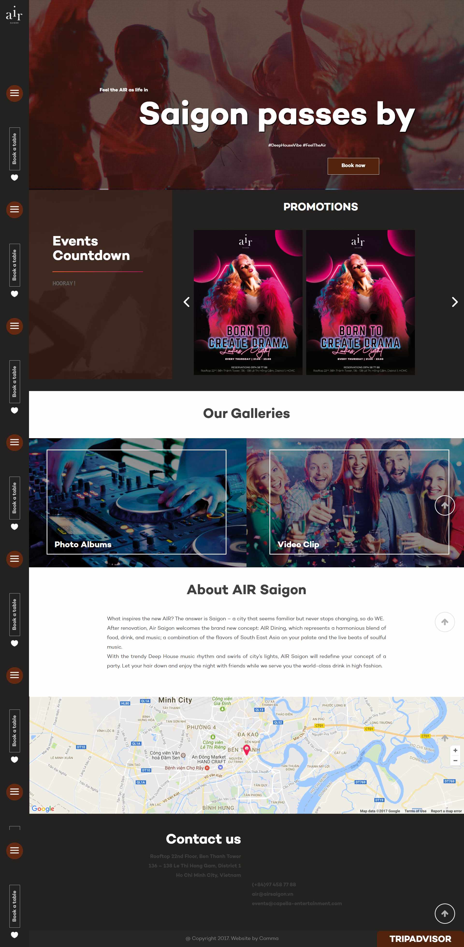 Thiết kế Website Web quán bar - airsaigonvn