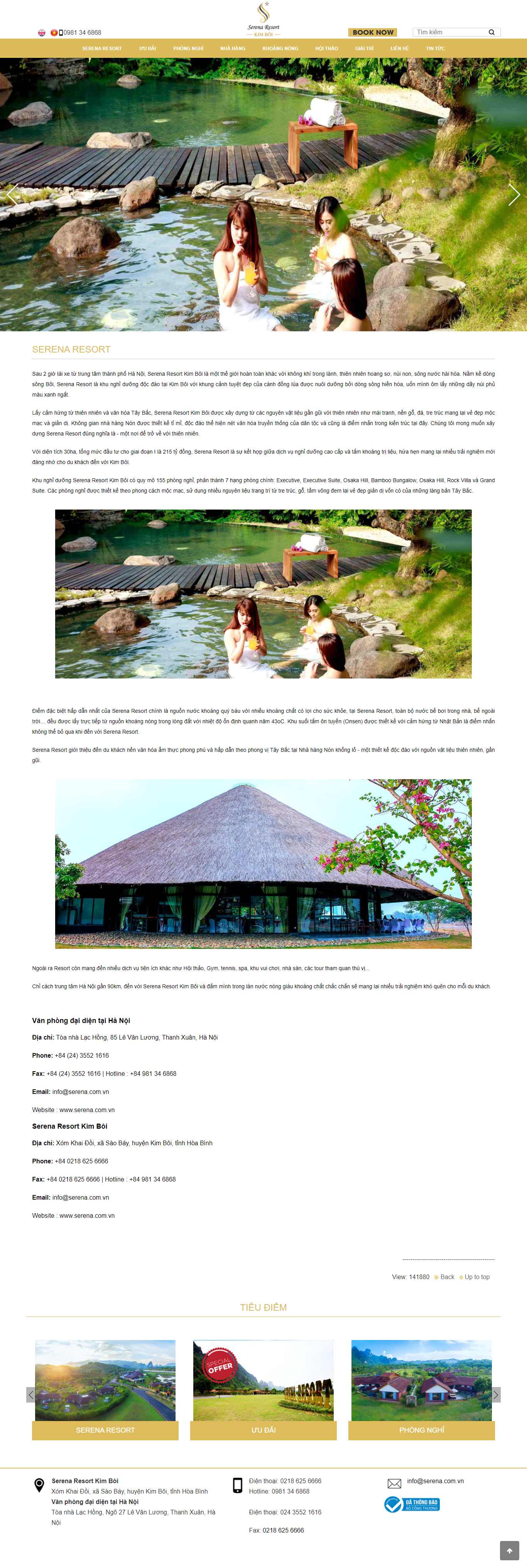 Thiết kế Website Web Nghỉ dưỡng Resort - wwwserenacomvn