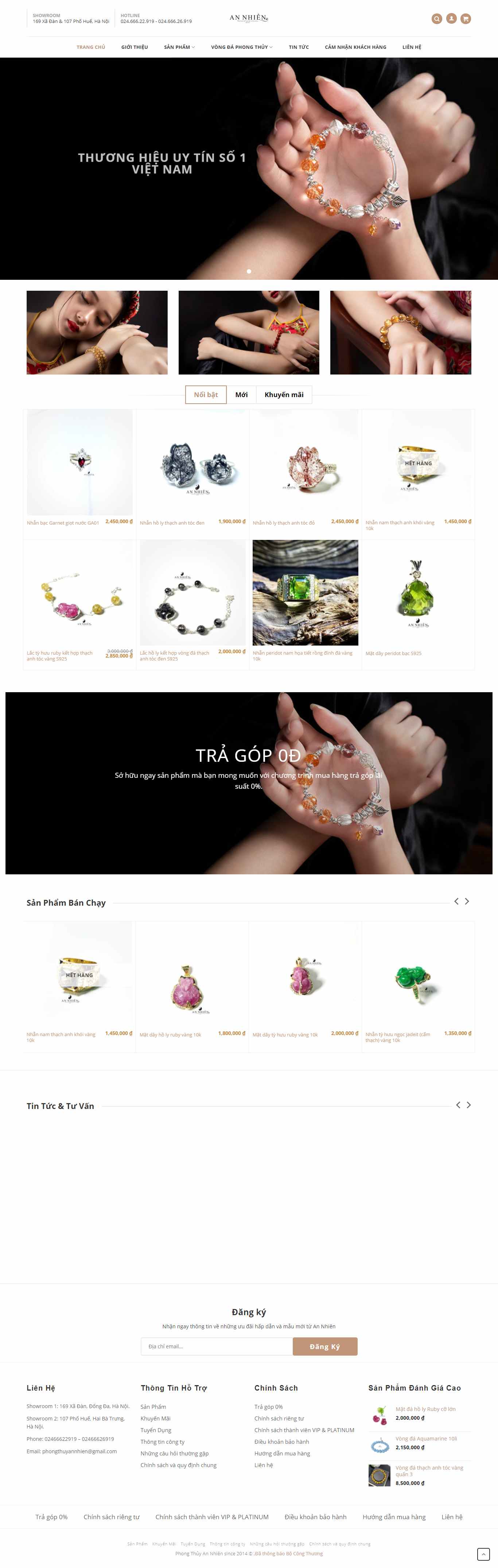 Thiết kế Website web đá phong thủy - phongthuyannhiencom