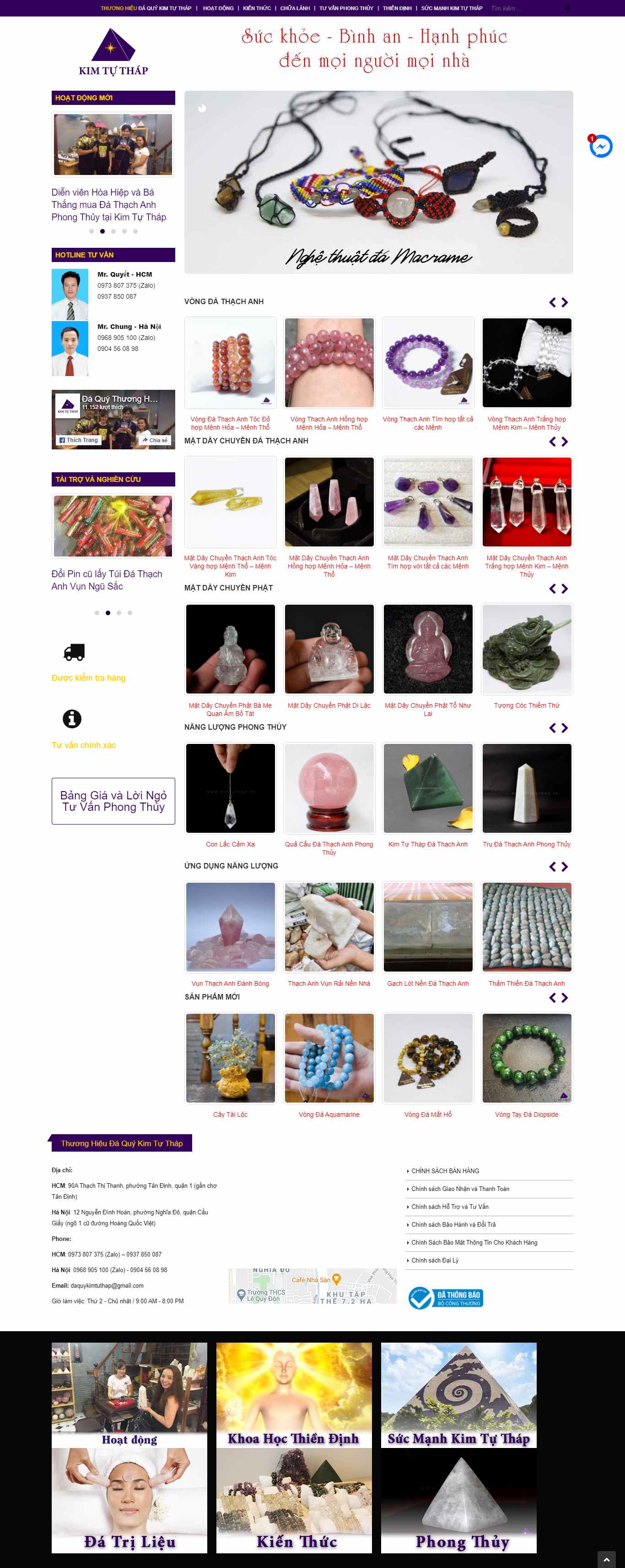 Thiết kế Website web đá phong thủy - kimtuthapvn