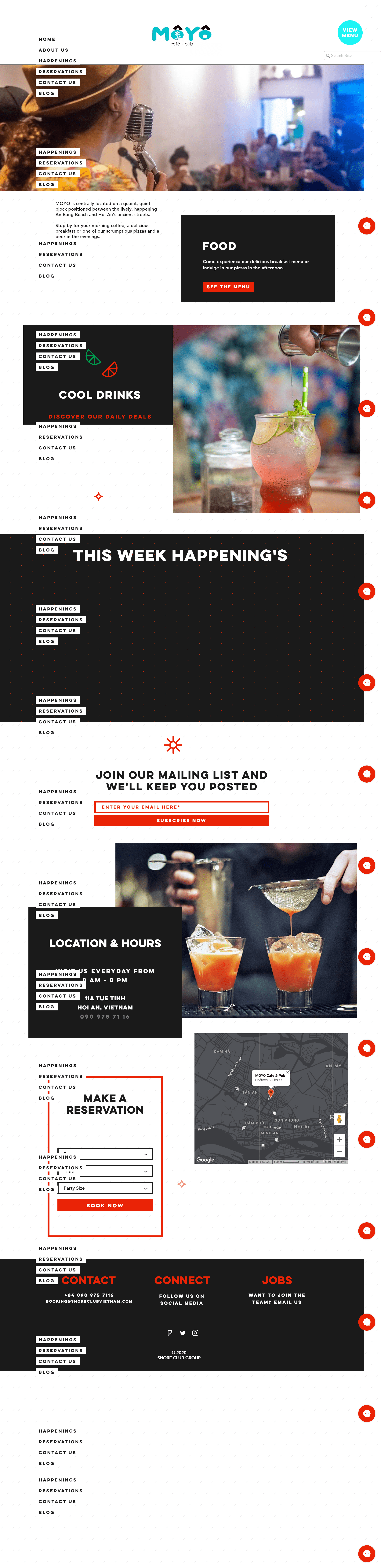 Thiết kế Website Web quán bar - wwwmoyocafecom