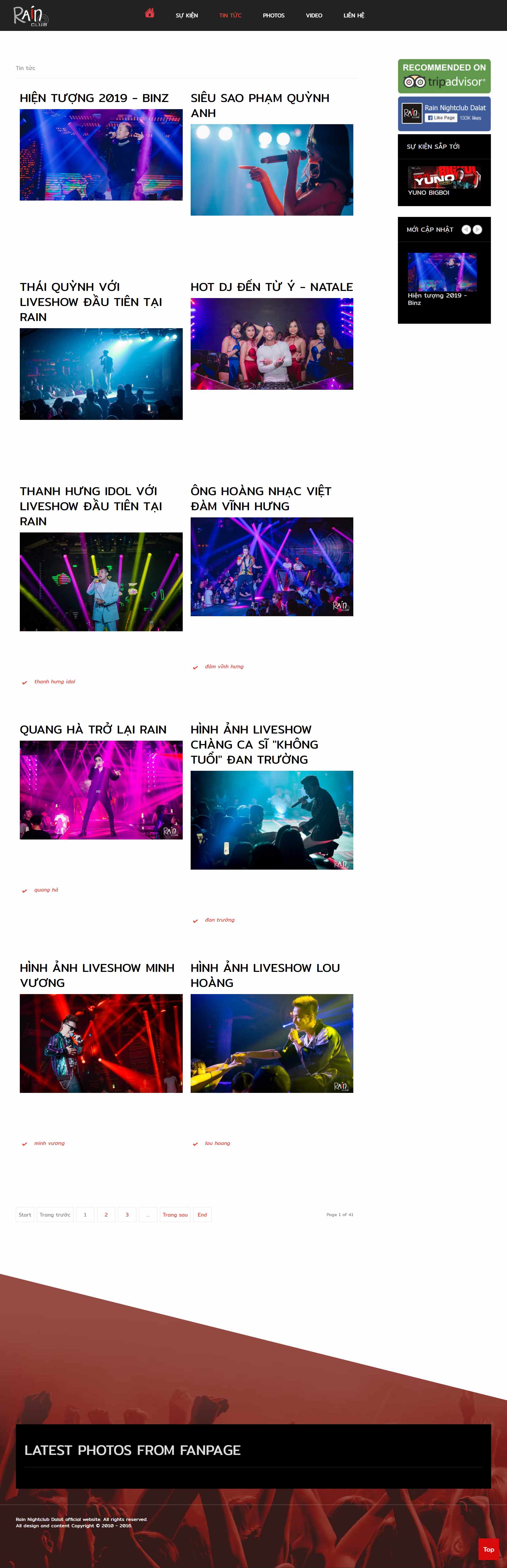Thiết kế Website Web quán bar - rainnightclubvncom