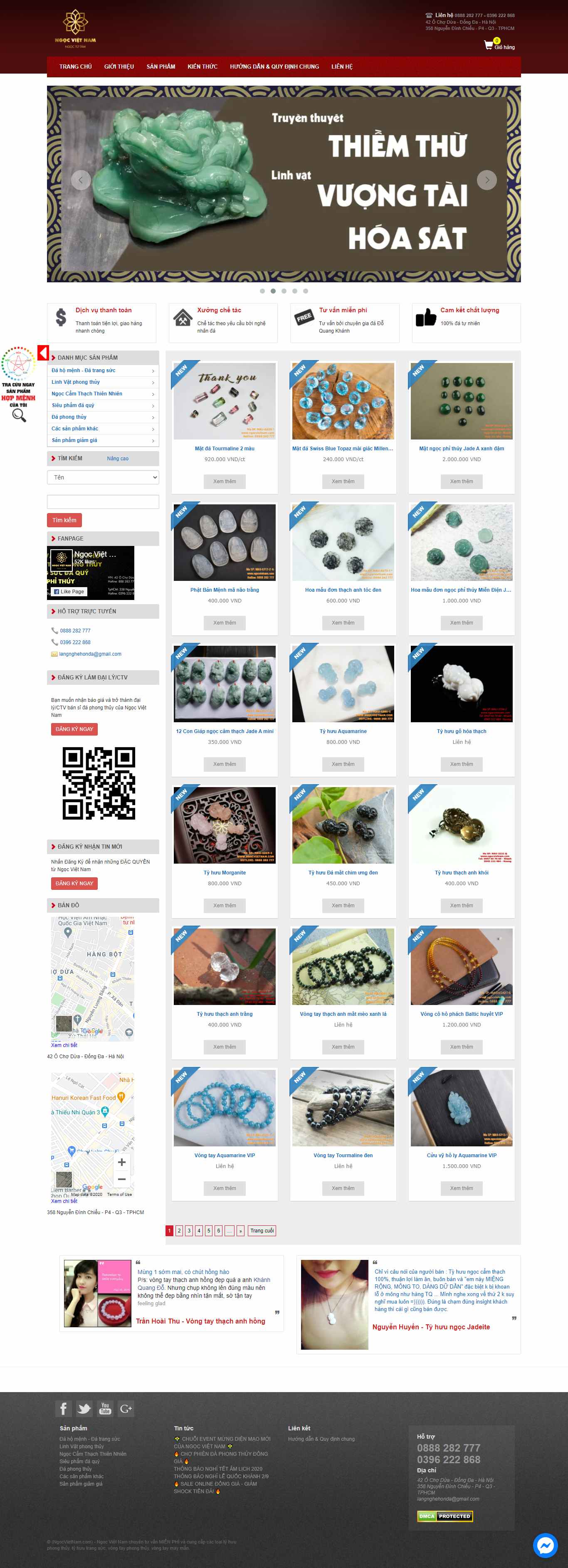 Thiết kế Website web đá phong thủy - ngocvietnamcom