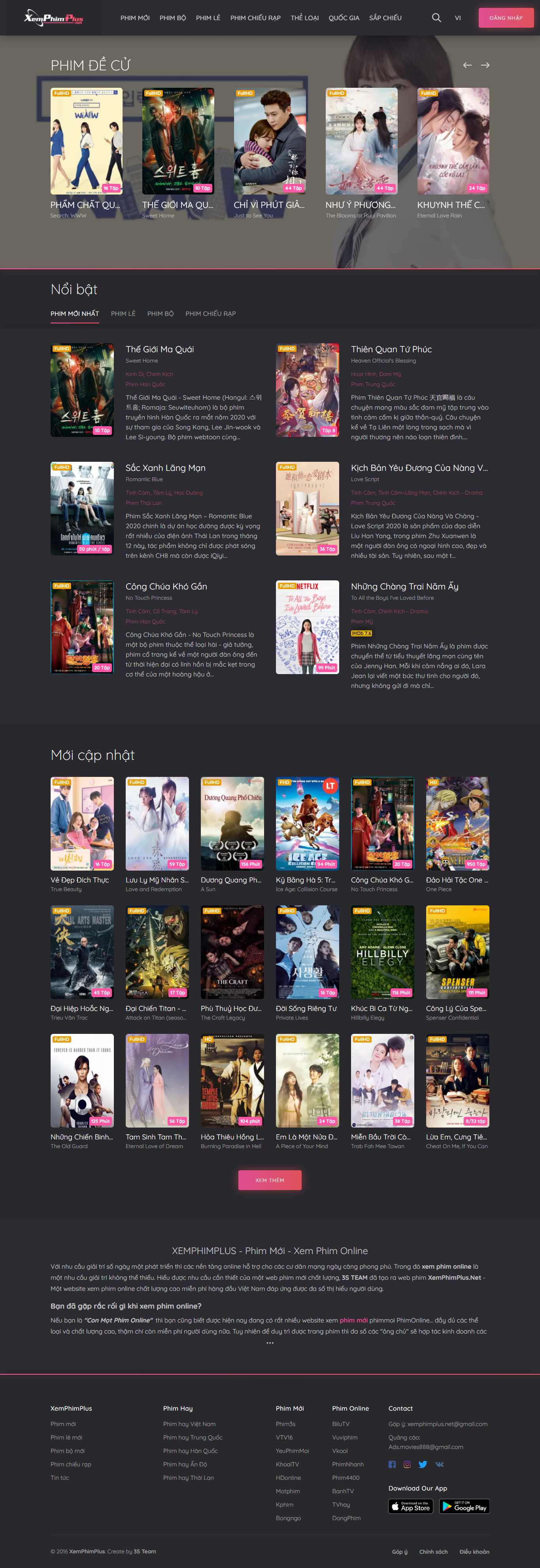 Thiết kế Website Web phim ảnh - xemphimplusnet