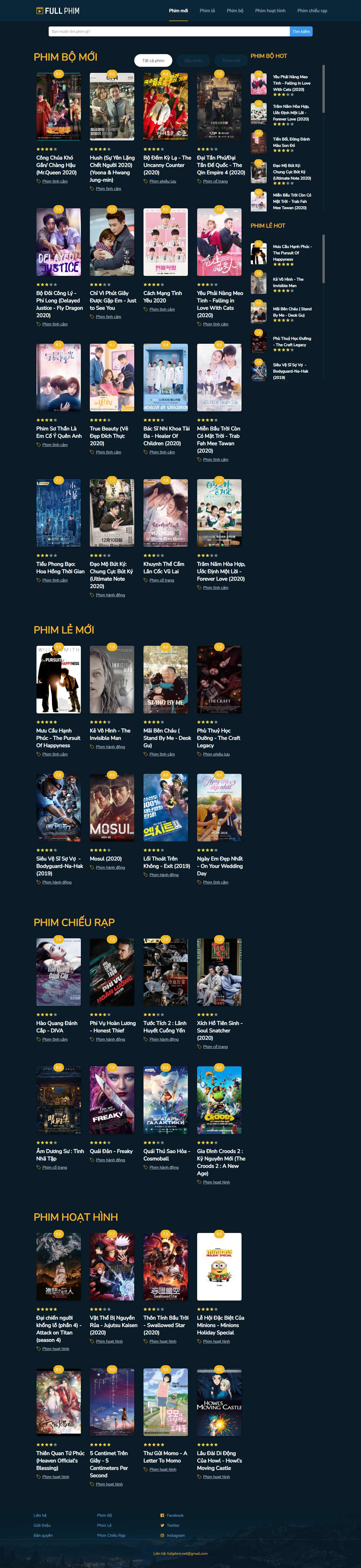 Thiết kế Website Web phim ảnh - wwwfullphimnet