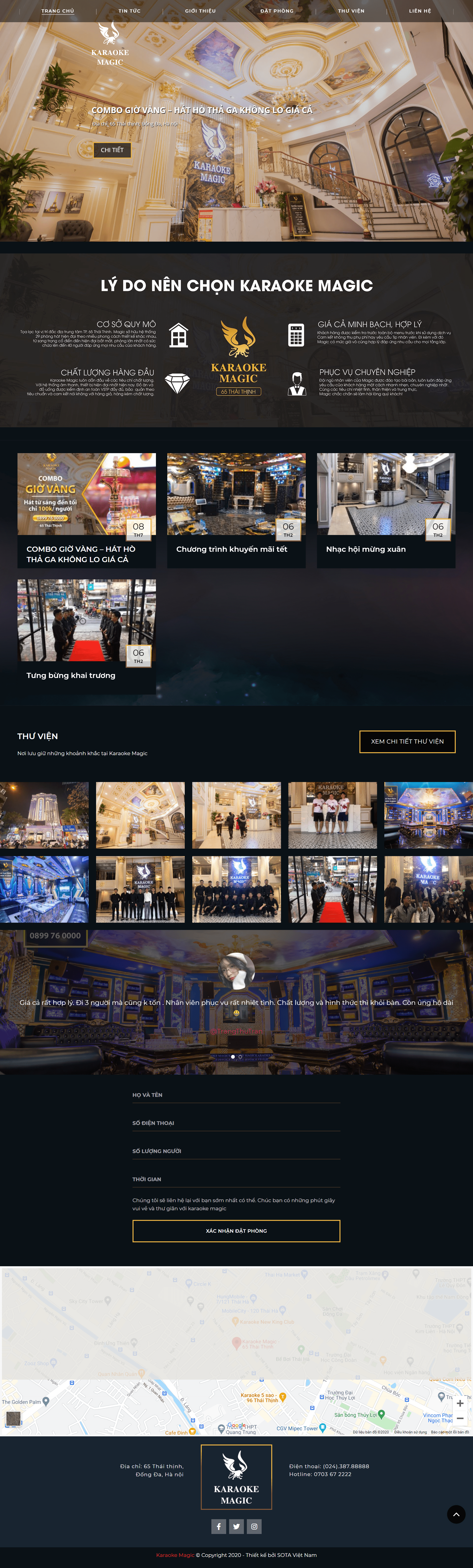 Thiết kế Website Web quán karaoke - karaokemagiccomvn