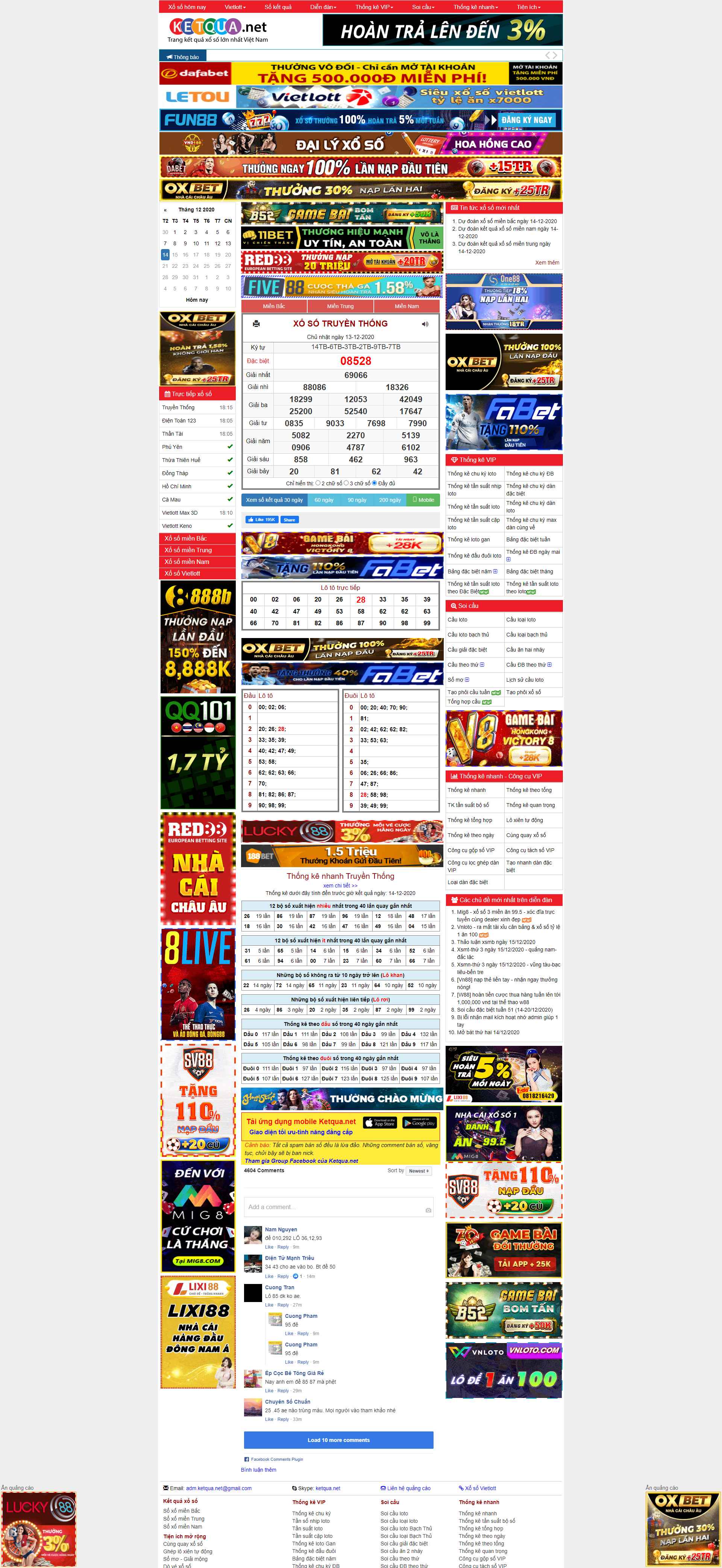 Thiết kế Website web trực tiếp xổ số - ketquanet
