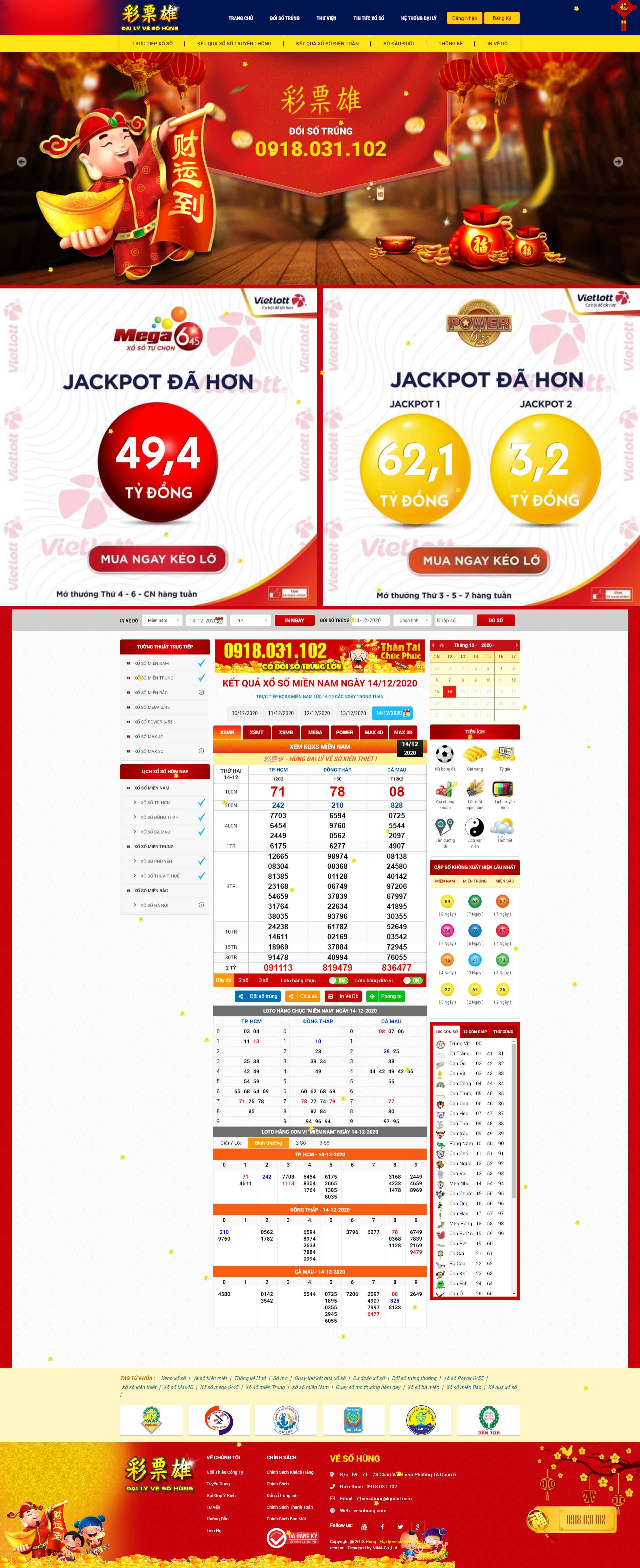 Thiết kế Website web trực tiếp xổ số - vesohungcom