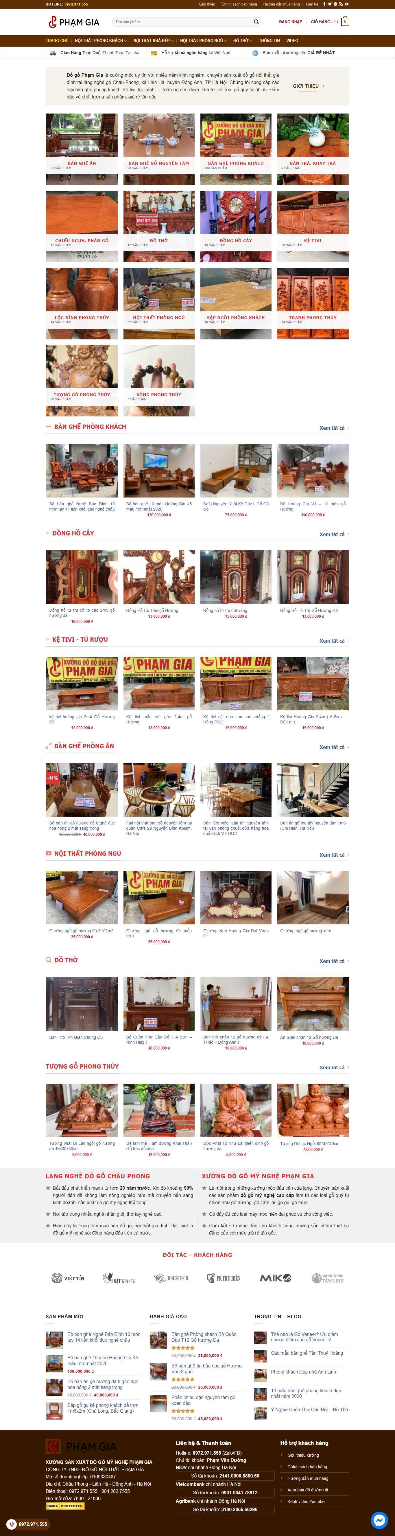 Thiết kế Website Web Đồ Gỗ Nội Thất - xuongdogogiagoccom