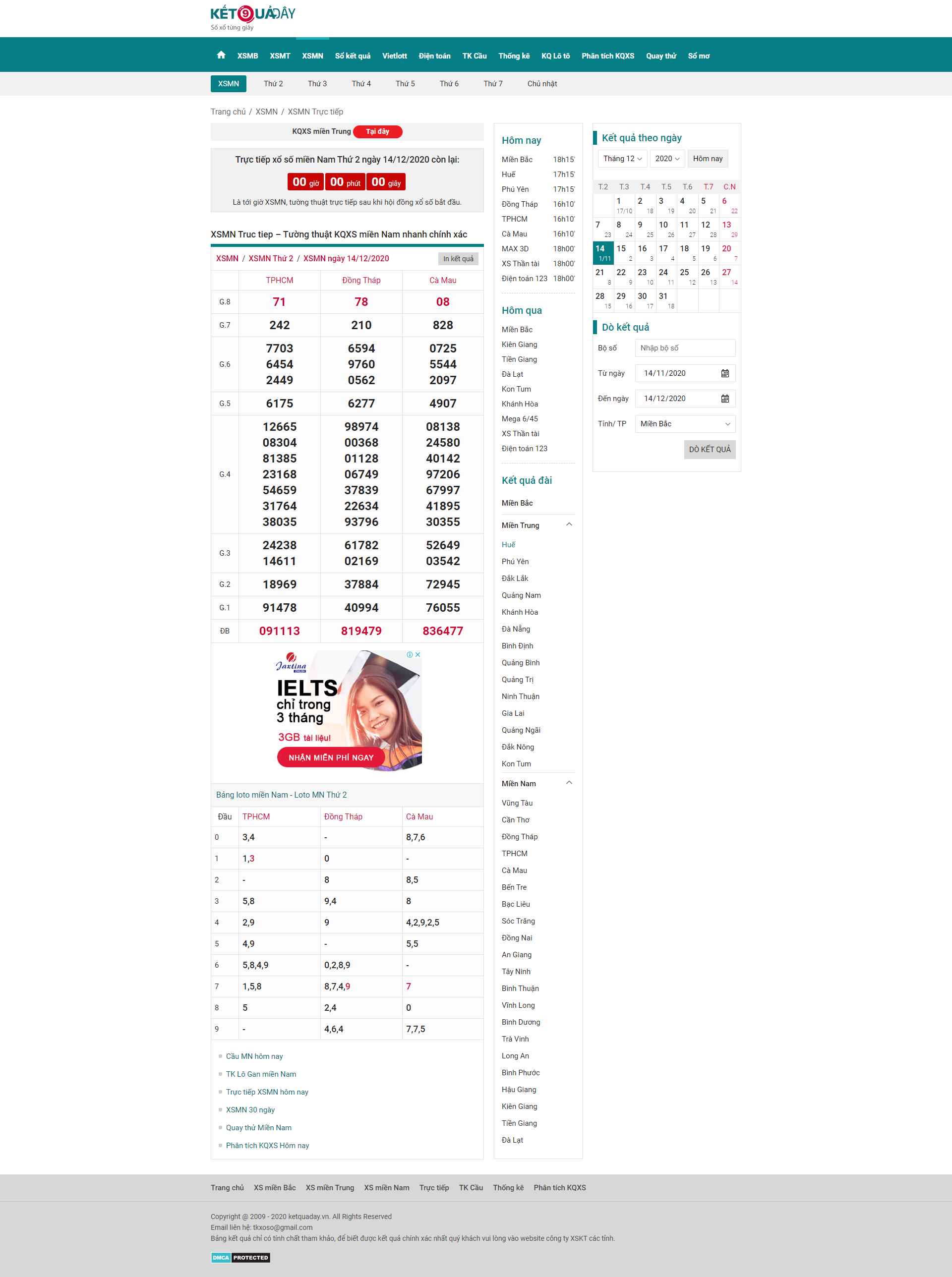 Thiết kế Website web trực tiếp xổ số - ketquadayvn