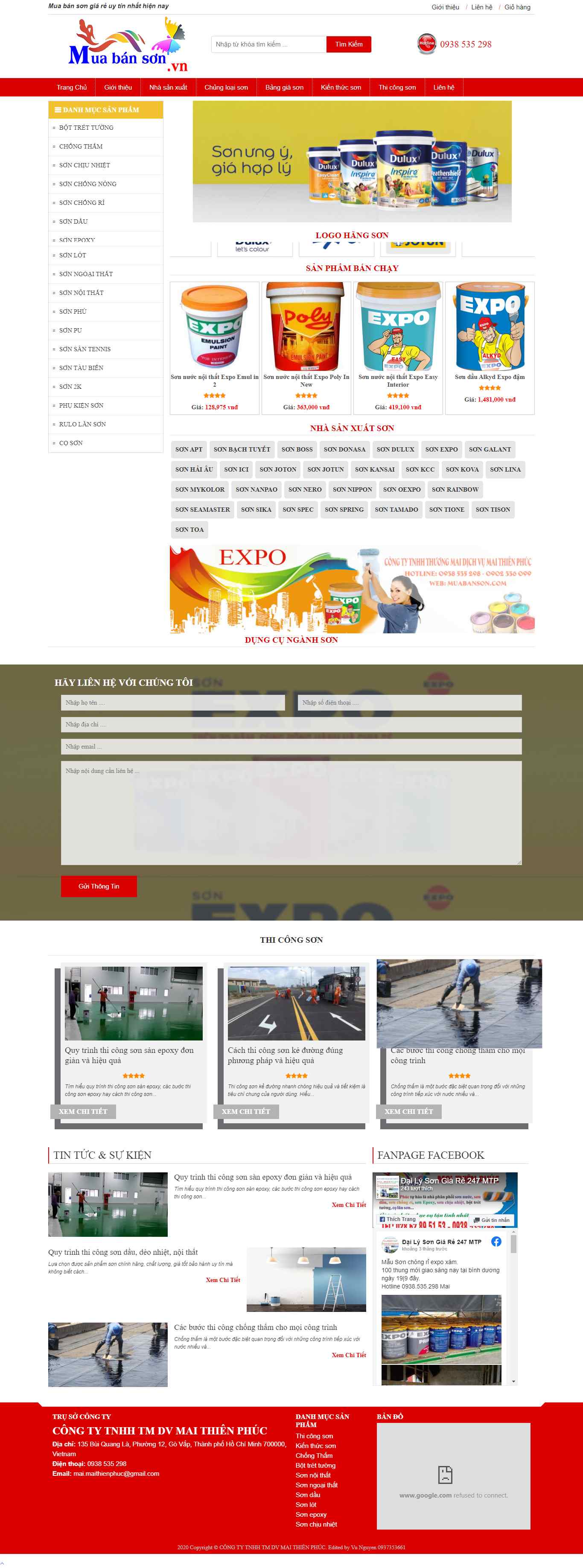 Thiết kế Website Web Bán Sơn - muabansonvn