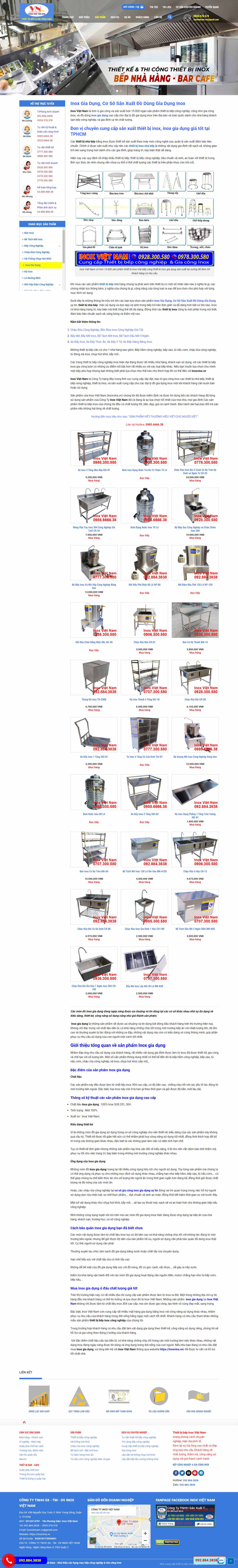 Thiết kế Website Web Đồ Dùng Inox - inoxvinavn
