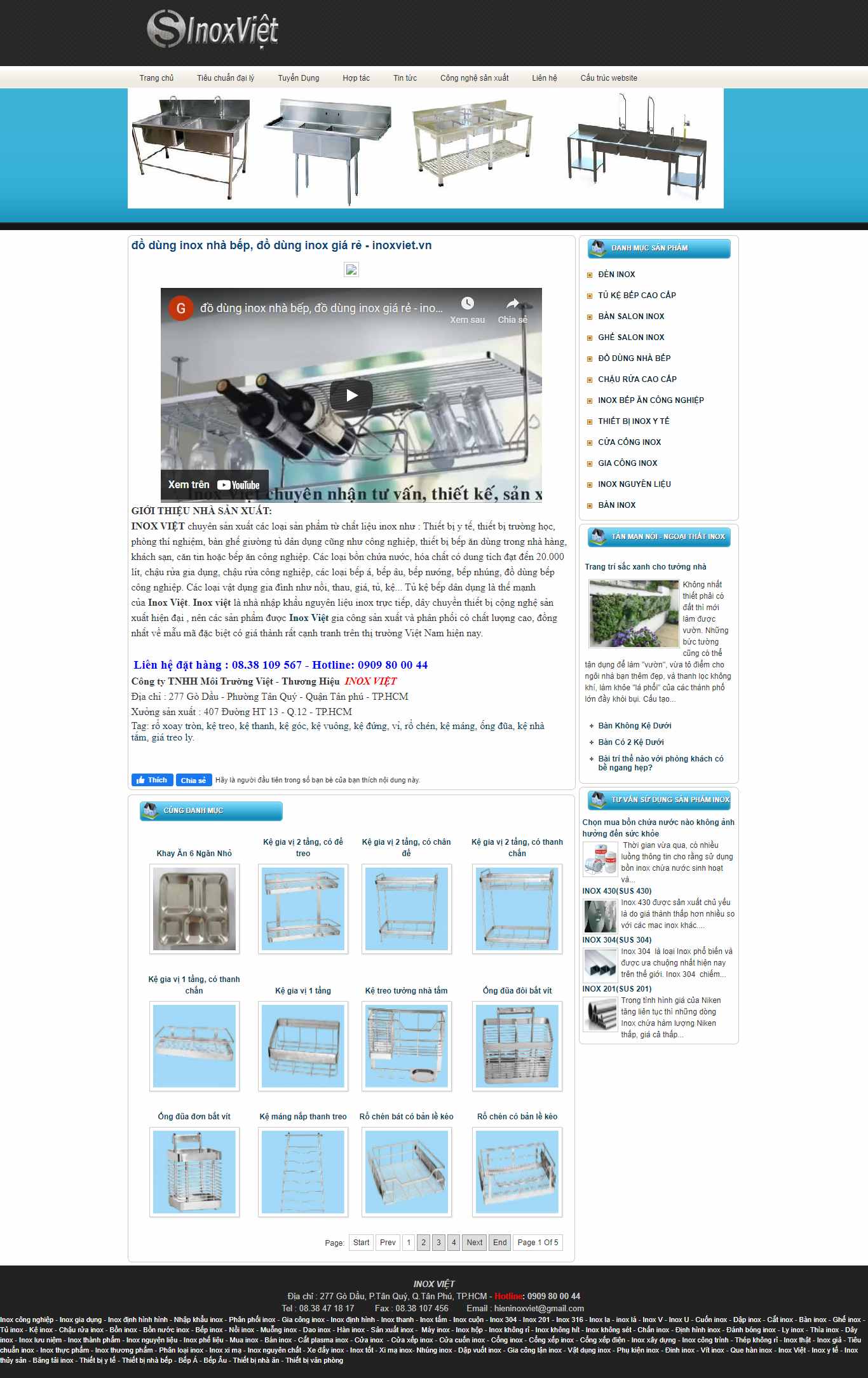 Thiết kế Website Web Đồ Dùng Inox - inoxvietvn