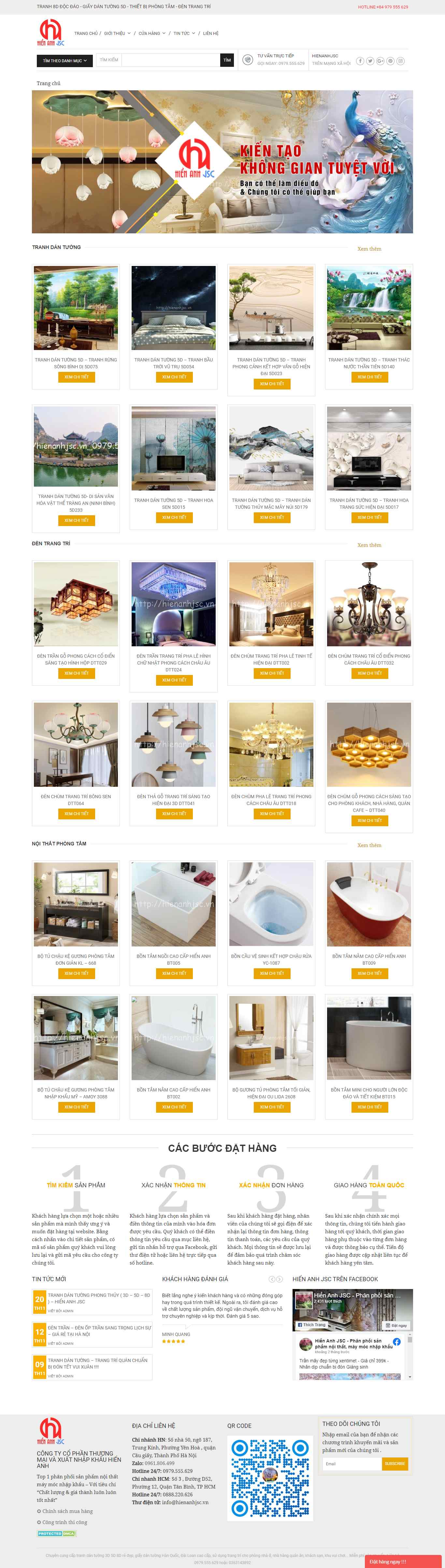 Thiết kế Website Web Tranh Dán Tường - hienanhjscvn