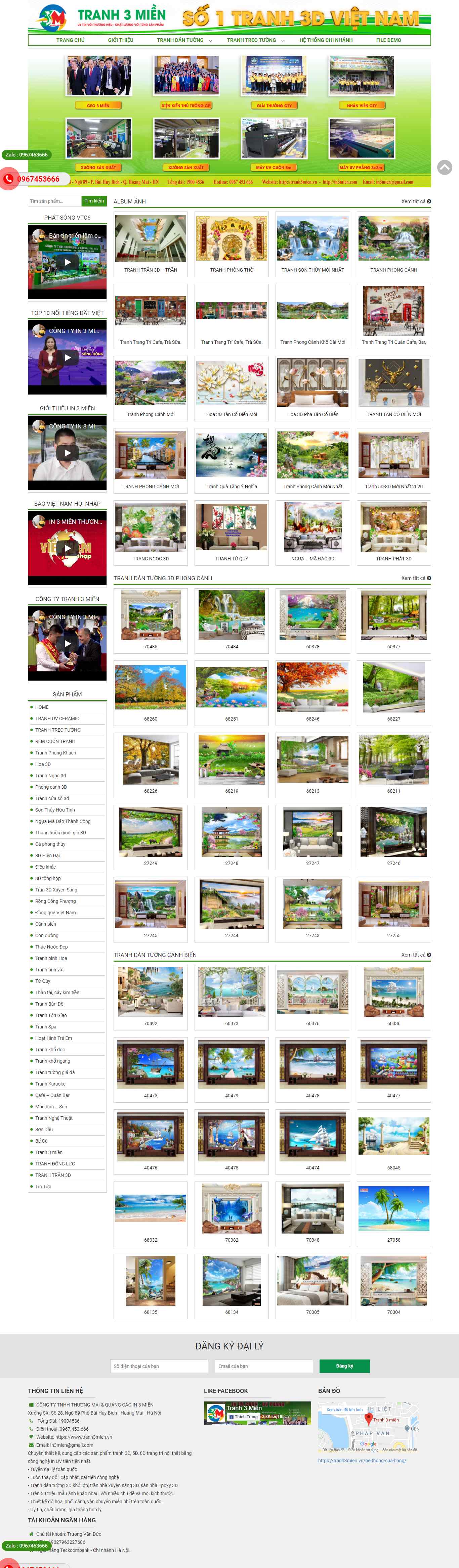 Thiết kế Website Web Tranh Dán Tường - tranh3mienvn