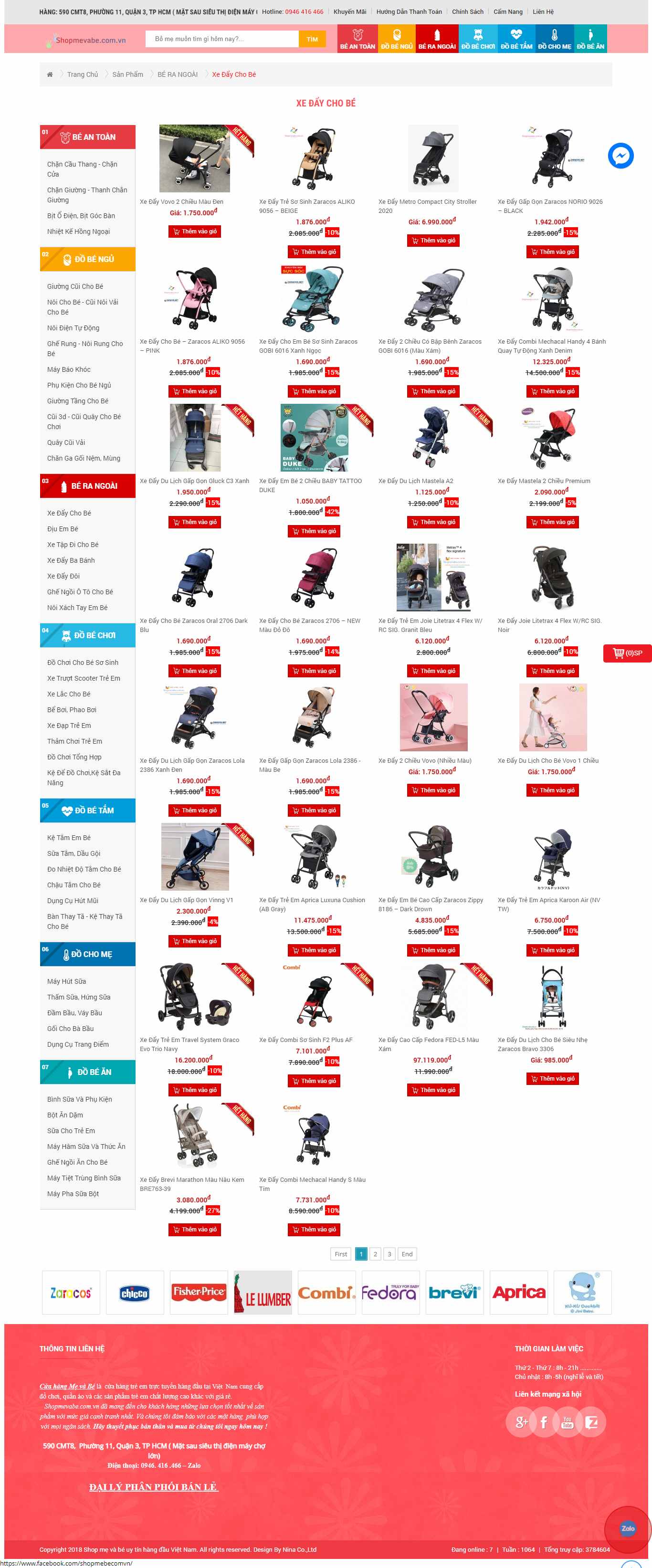 Thiết kế Website Web Xe đẩy cho bé - shopmevabecomvn