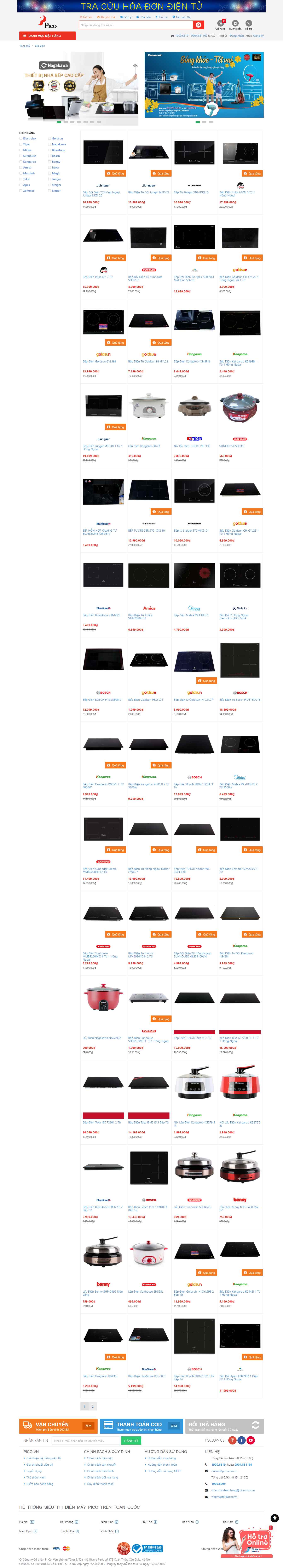 Thiết kế Website Web bán bếp từ - picovn