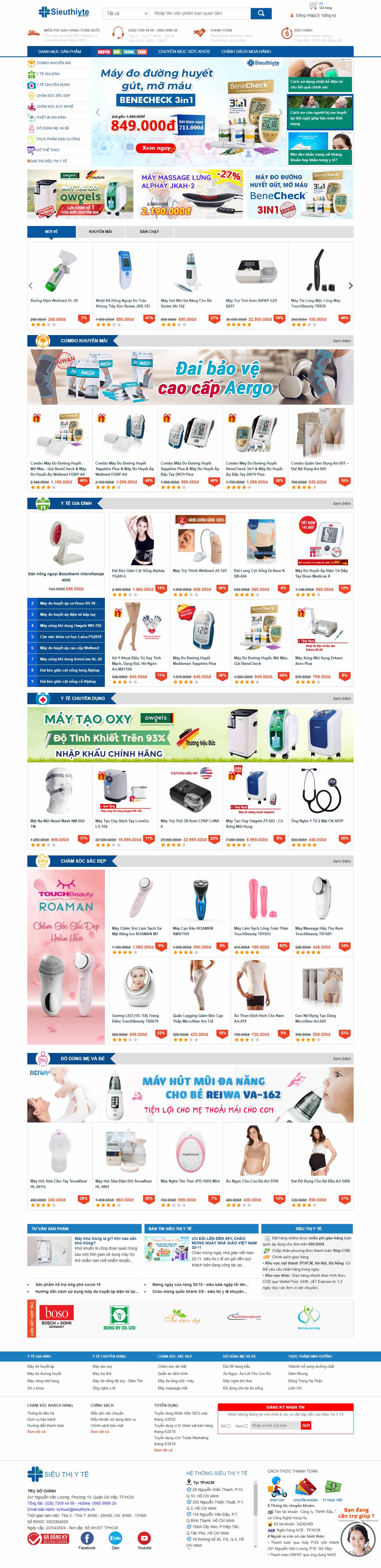 Thiết kế Website Web thiết bị y tế, dụng cụ y tế - sieuthiytecomvn