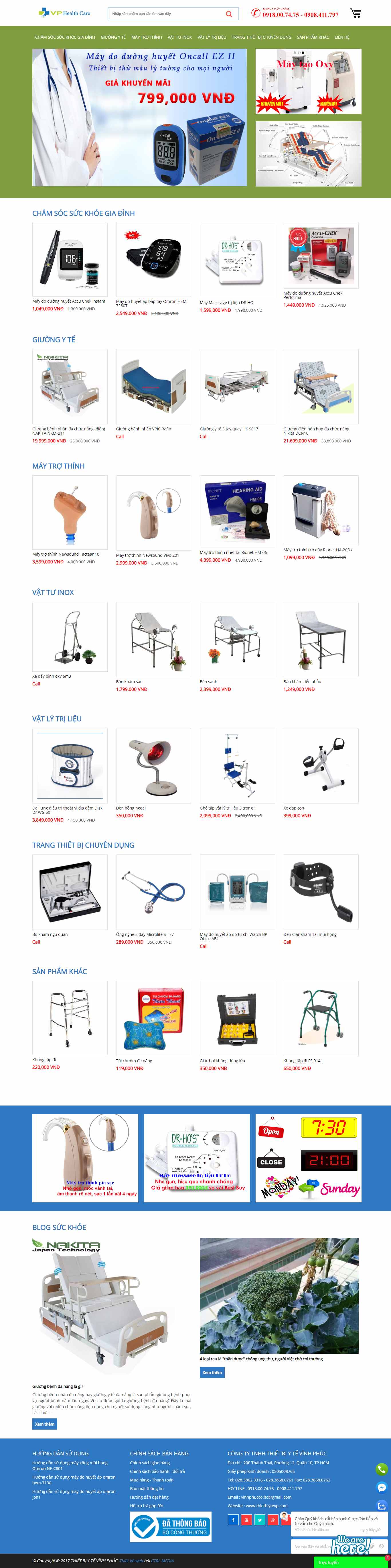 Thiết kế Website Web thiết bị y tế, dụng cụ y tế - thietbiytevpcom
