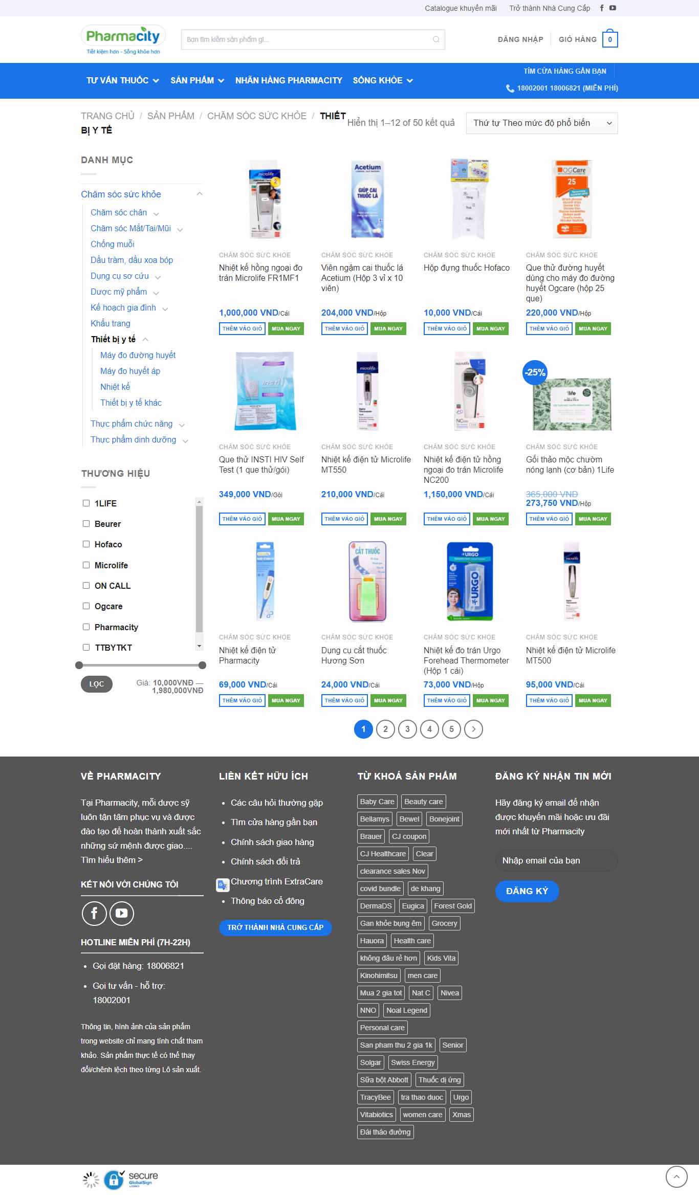 Thiết kế Website Web thiết bị y tế, dụng cụ y tế - wwwpharmacityvn