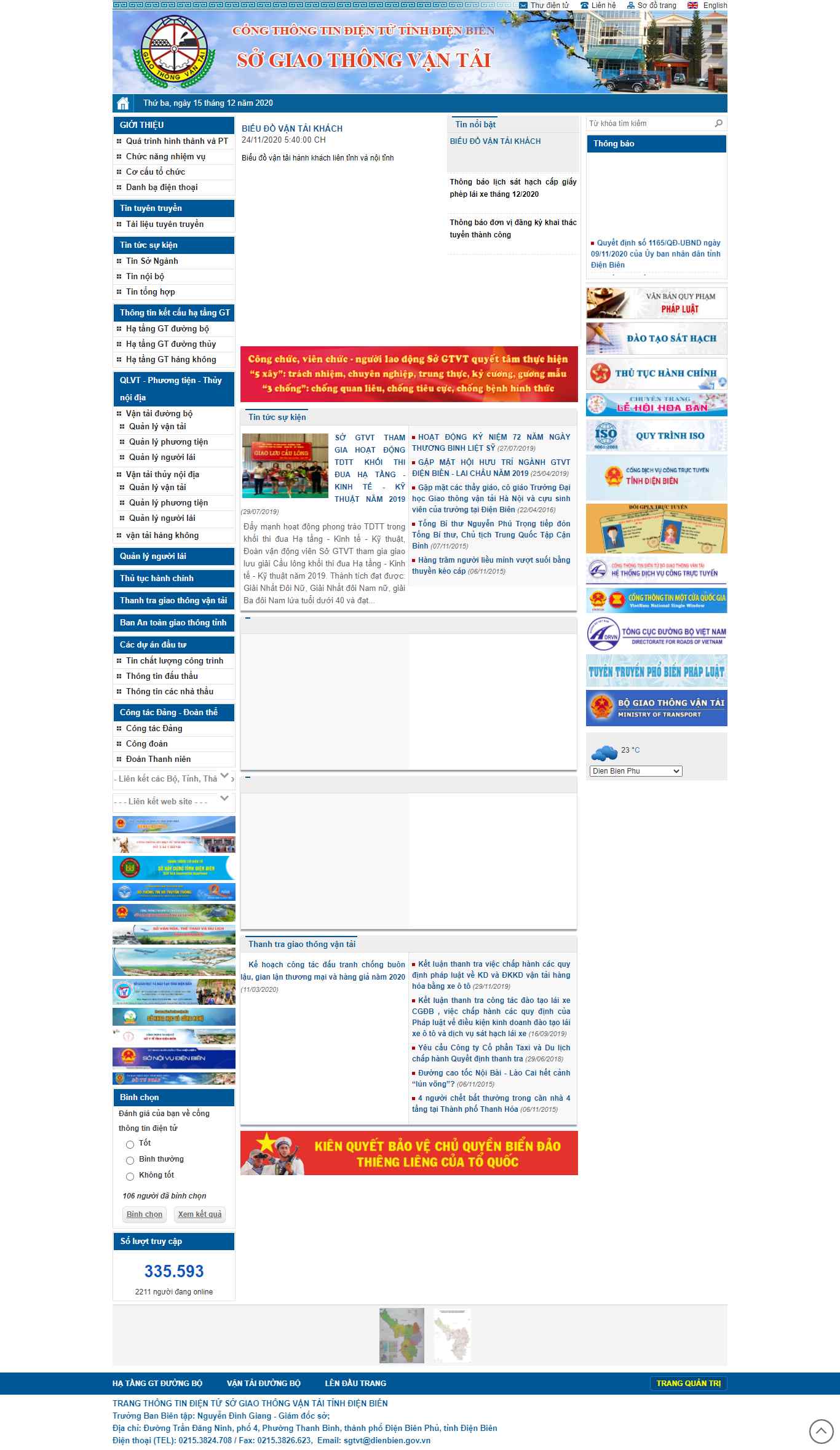 Thiết kế Website Web Giao Thông Vận Tải - sogtvtdienbiengovvn