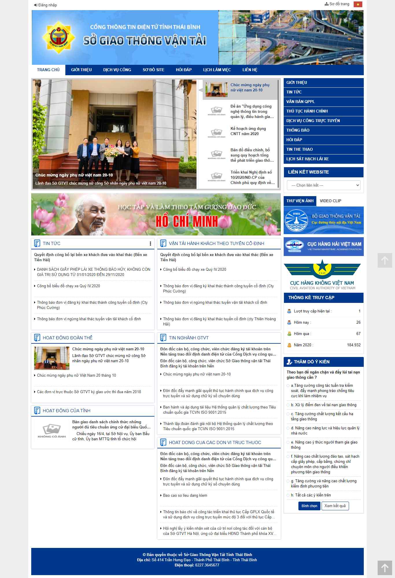 Thiết kế Website Web Giao Thông Vận Tải - sogtvtthaibinhgovvn