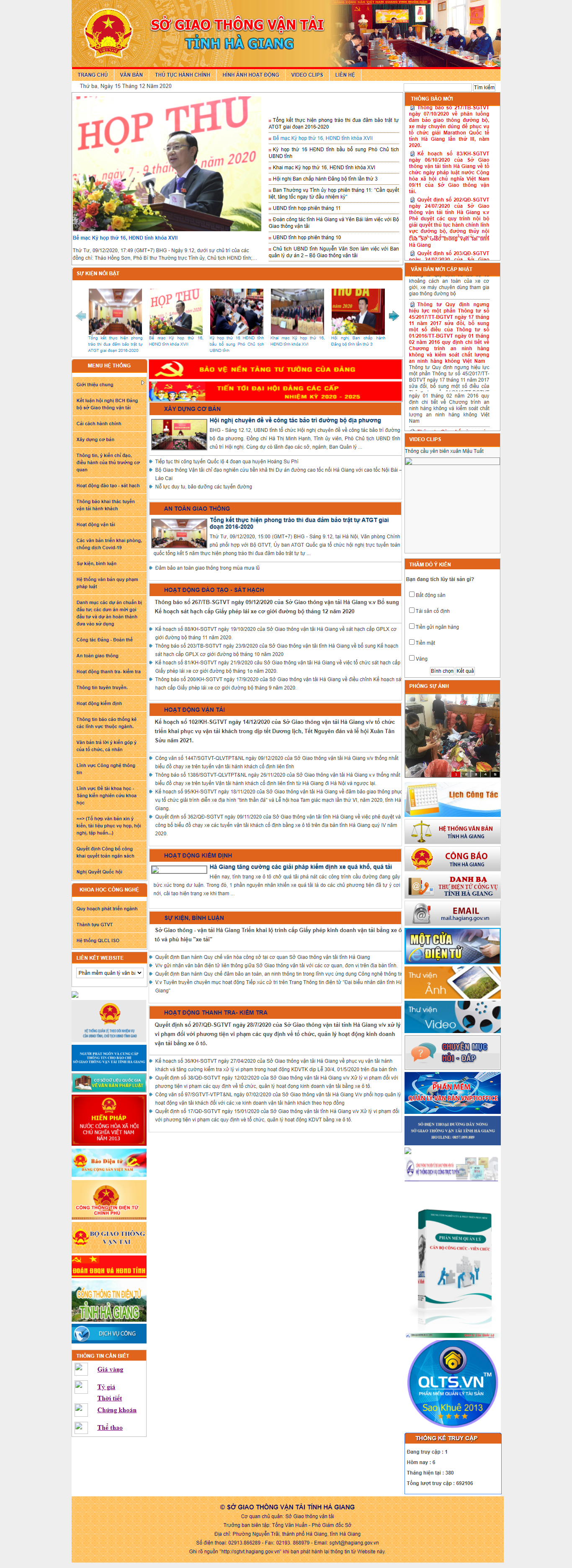 Thiết kế Website Web Giao Thông Vận Tải - sgtvthagianggovvn