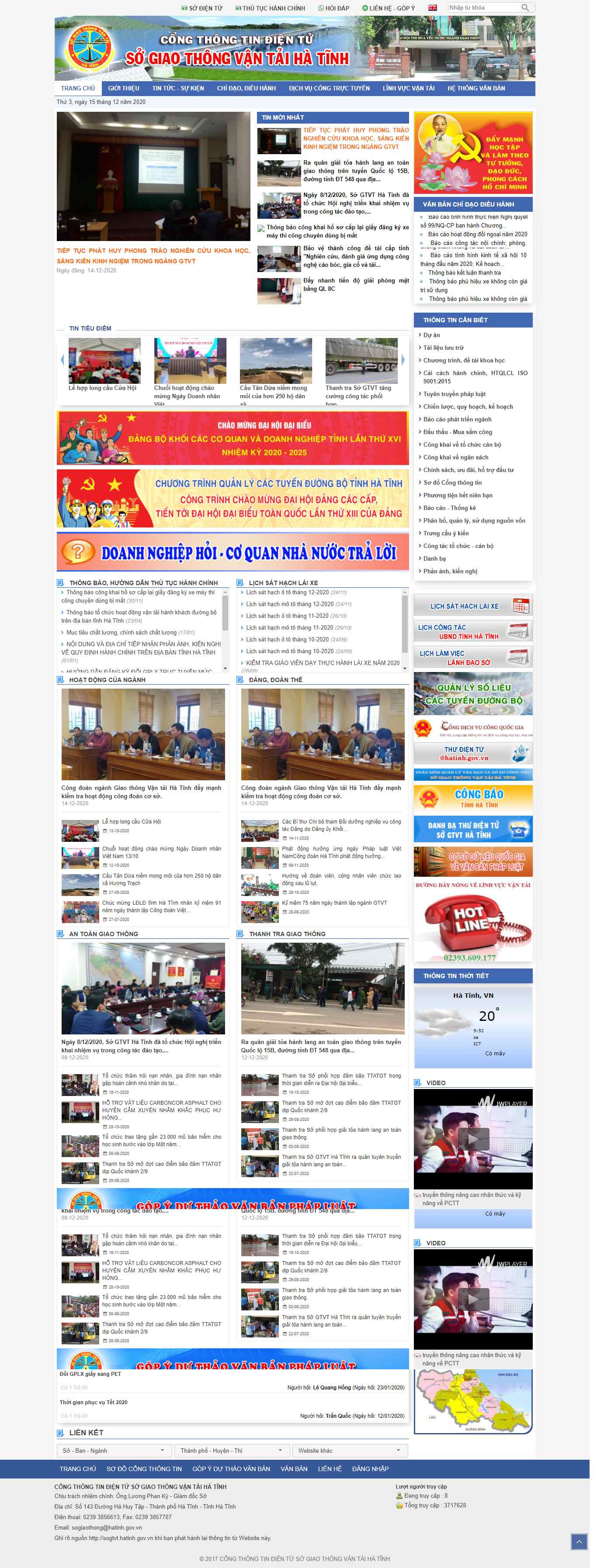Thiết kế Website Web Giao Thông Vận Tải - sogtvthatinhgovvn