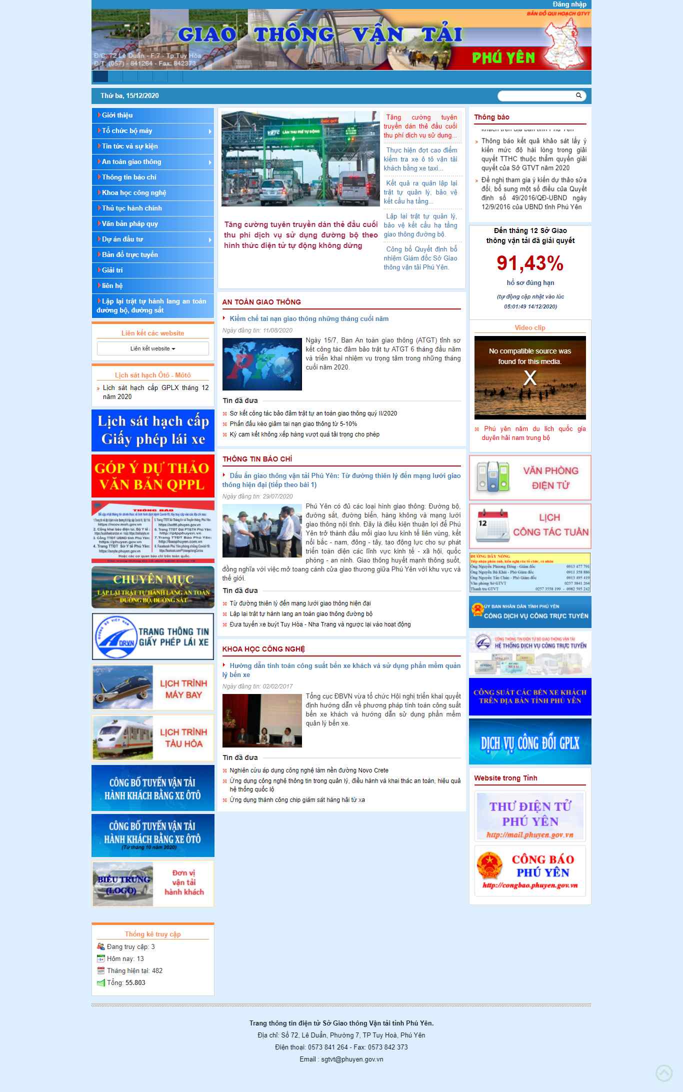 Thiết kế Website Web Giao Thông Vận Tải - sgtvtphuyengovvn
