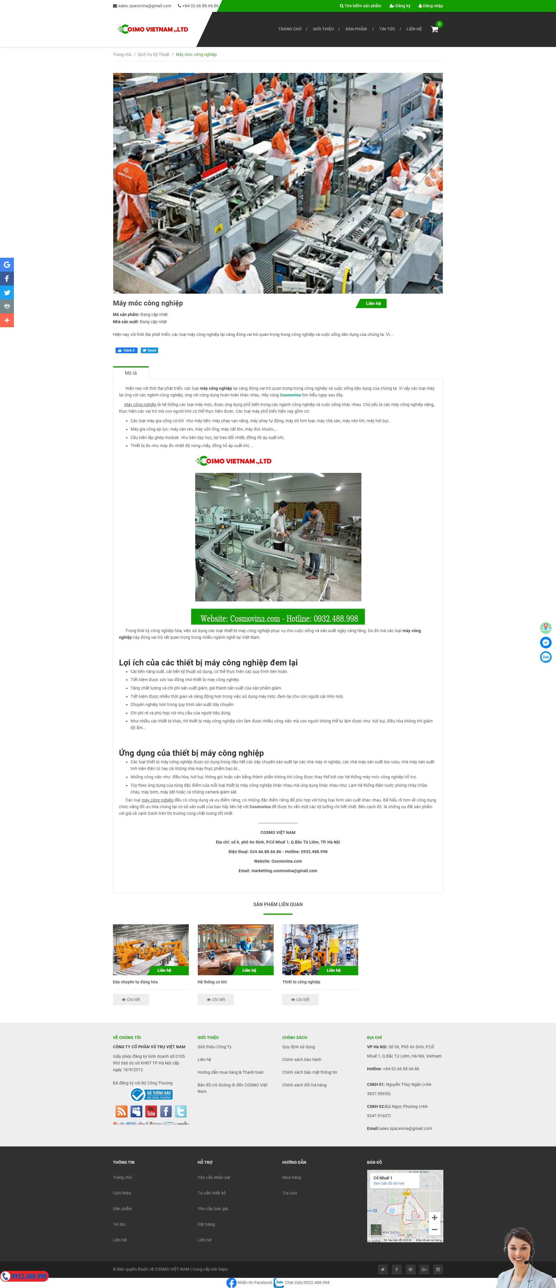 Thiết kế Website web máy móc công nghiệp - wwwcosmovinacom