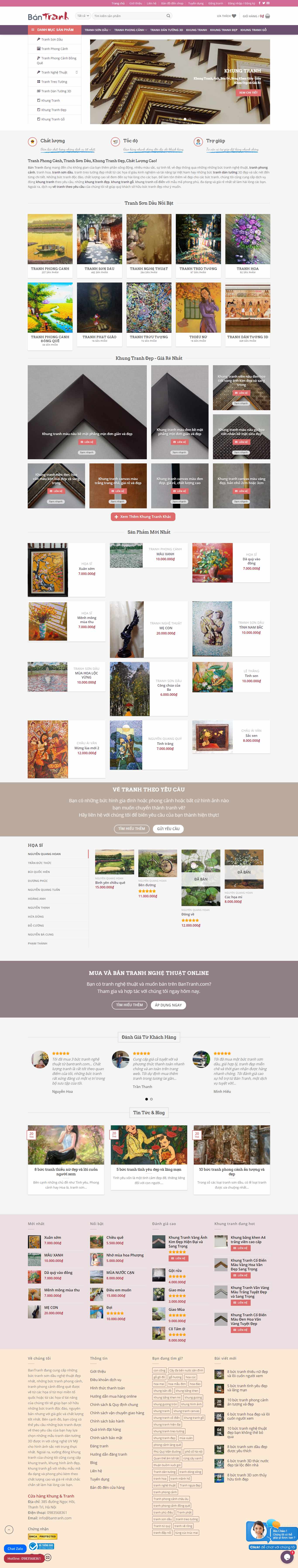 [cannguyenart] Thiết kế Website Web Bán Tranh Ảnh - bantranhcom