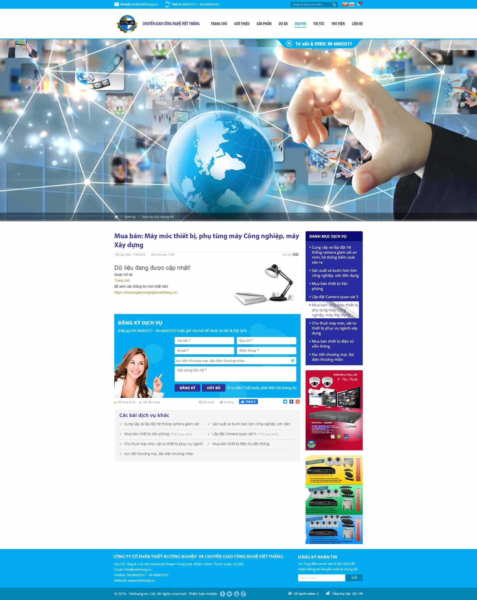 Thiết kế Website web máy móc công nghiệp - chuyengiaocongnghevietthangvn
