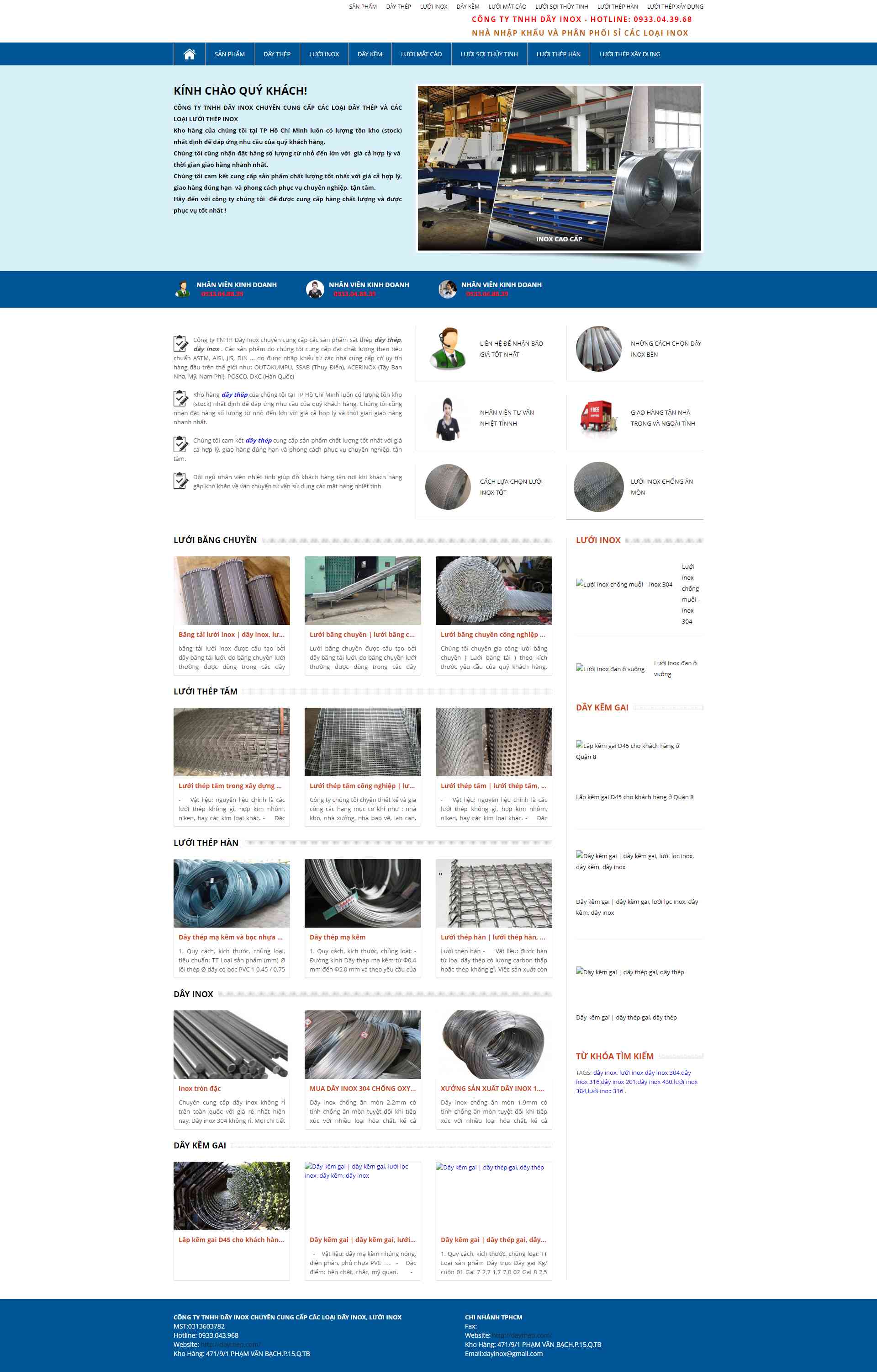 Thiết kế Website web bán dây thép kim loại - daythepcom