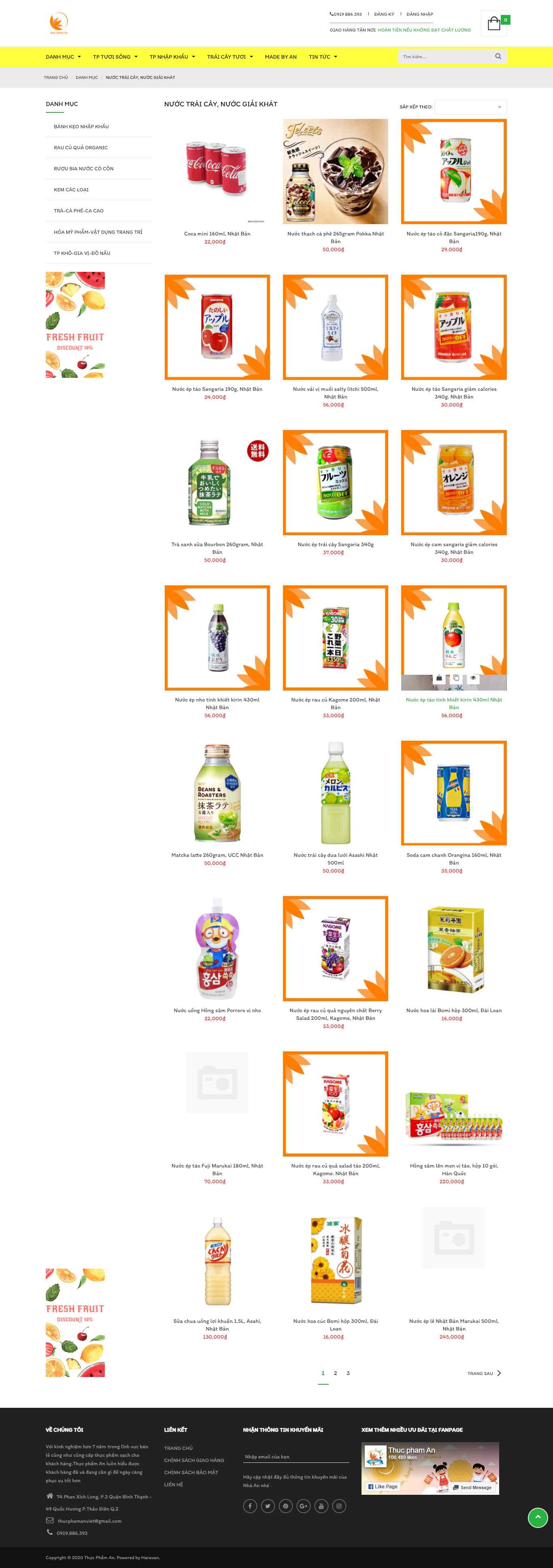 Thiết kế Website Web BiaNước Giải Khát - wwwthucphamanvn