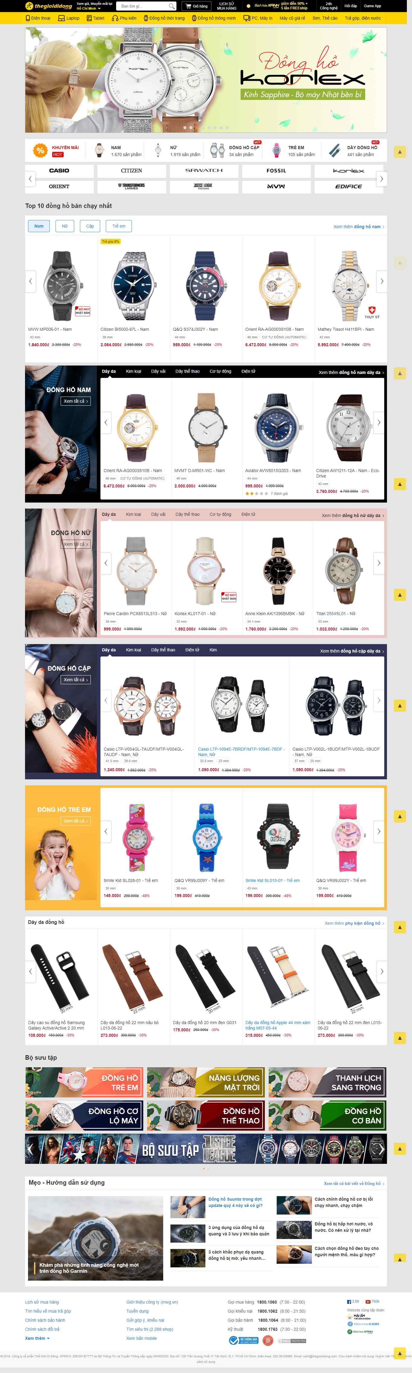 Thiết kế Website Web Bán Đồng Hồ - wwwthegioididongcom