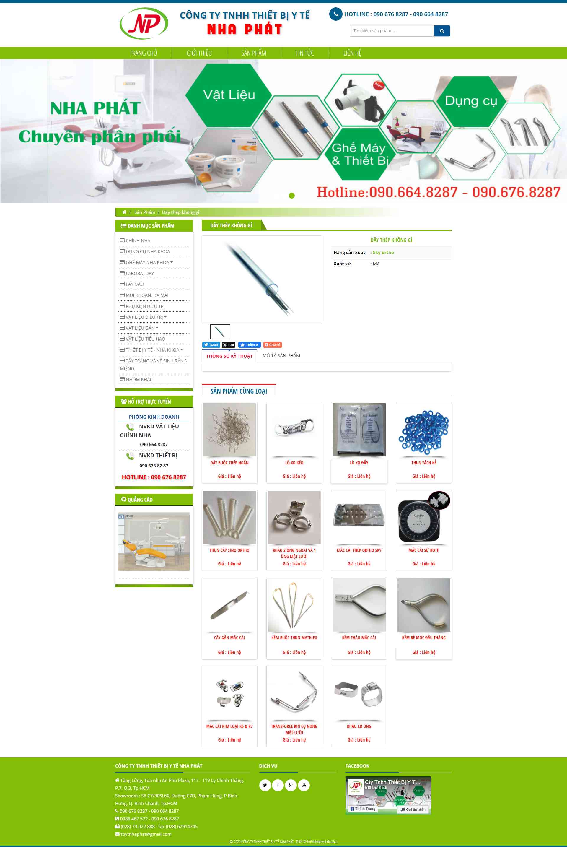 Thiết kế Website web bán dây thép kim loại - wwwthietbiytenhaphatcom