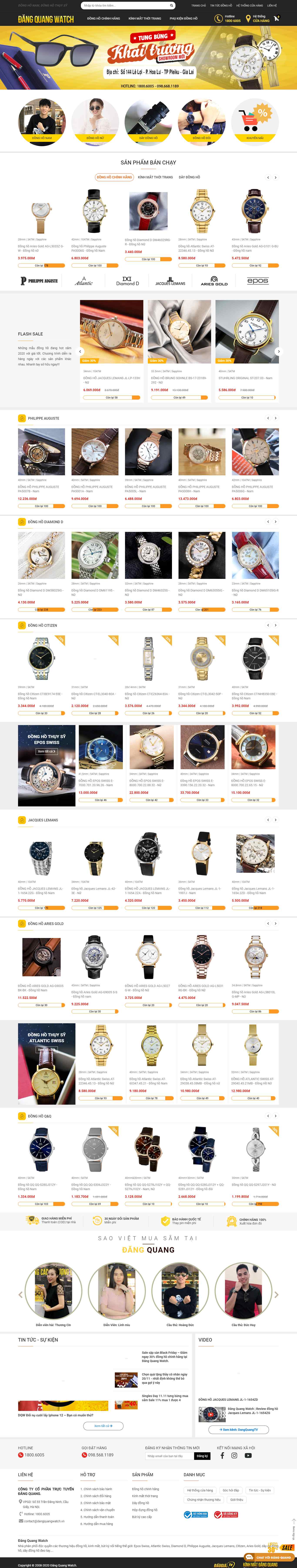 Thiết kế Website Web Bán Đồng Hồ - wwwdangquangwatchvn