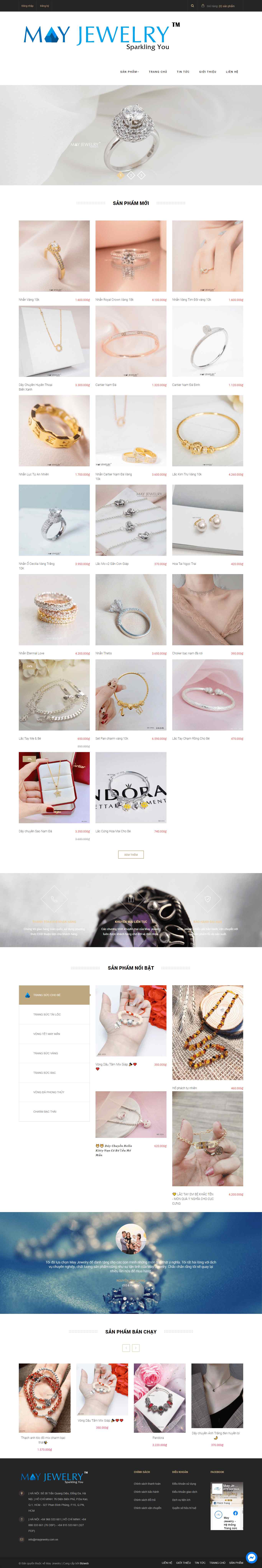 Thiết kế Website Web Vàng Bạc Trang Sức - mayjewelrycomvn