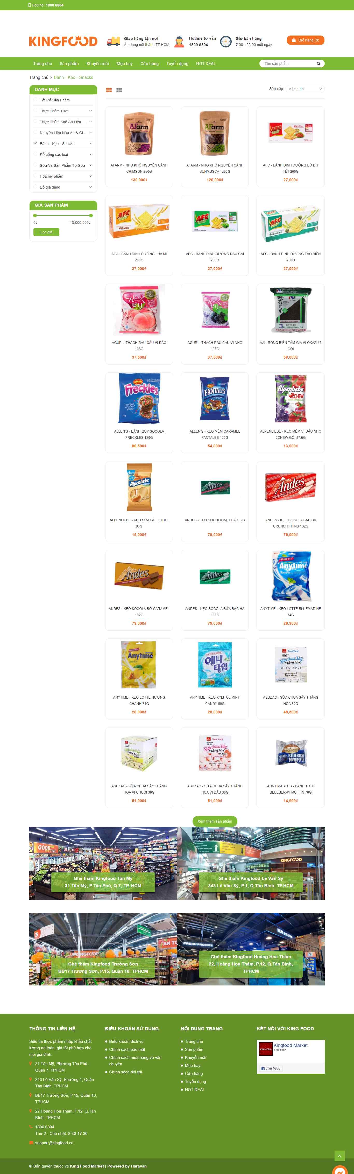 Thiết kế Website Web Bán Bánh Kẹo - wwwkingfoodmarketcom