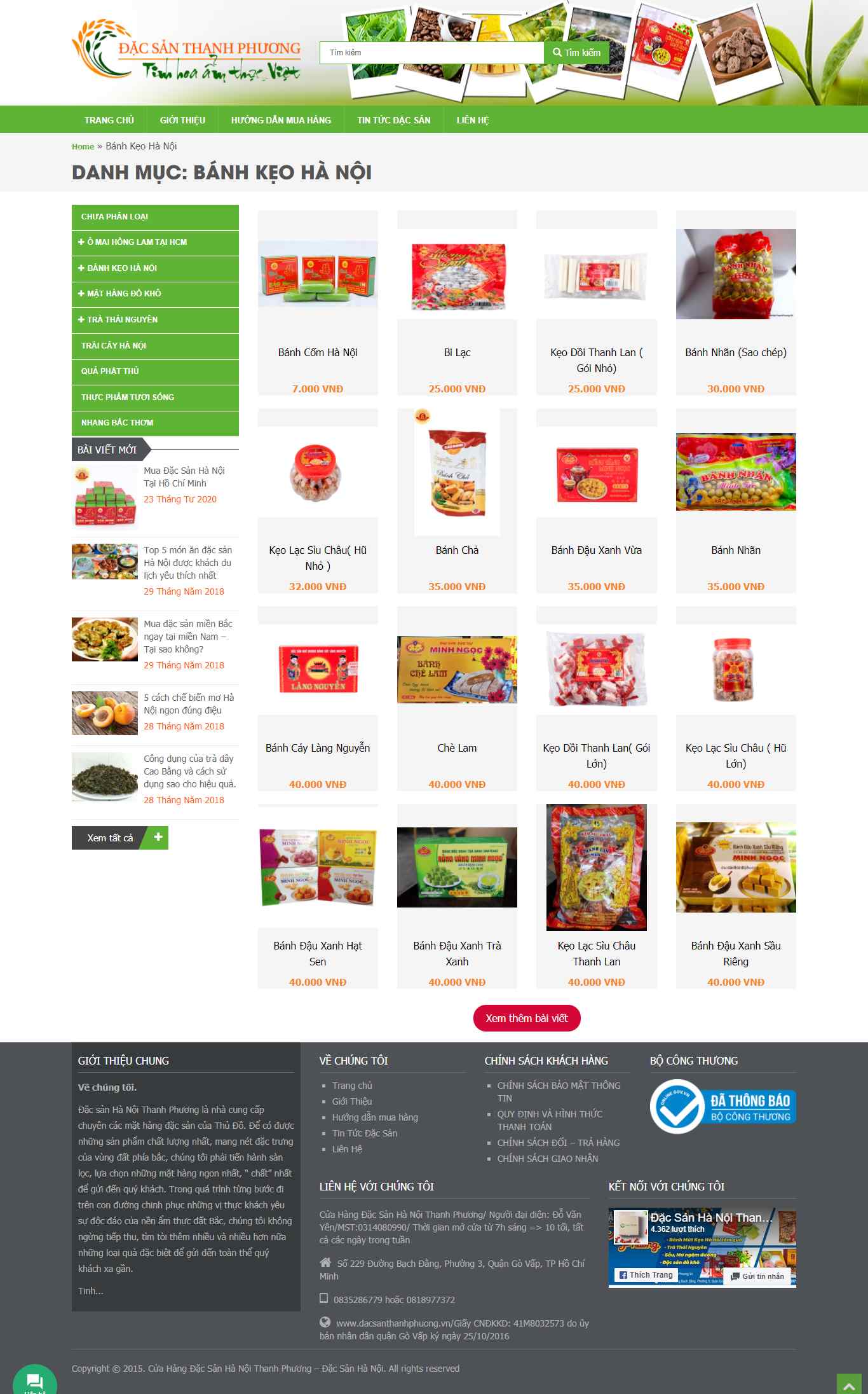 Thiết kế Website Web Bán Bánh Kẹo - dacsanthanhphuongvn